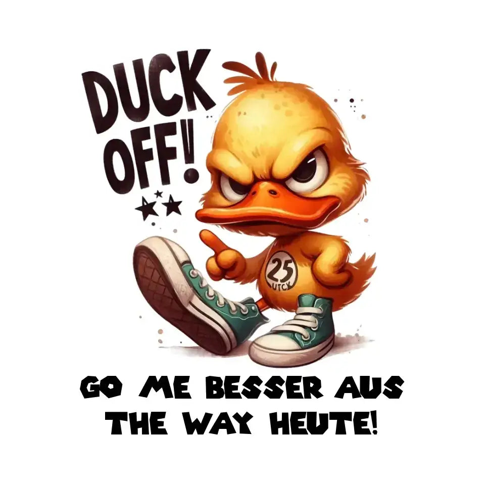 DUCK OFF • ENTE • STICKER 20x20 cm (Aufkleber) • personalisiert - White / OneSize / ausgestanzter Sticker 20x20 cm