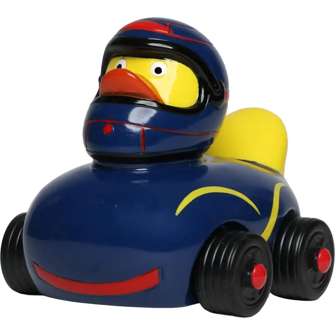 Ducks on Wheels (Dunkelblau) • Auto/Rennfahrer • Badeente / Quietscheente von Schnabels - Badeenten