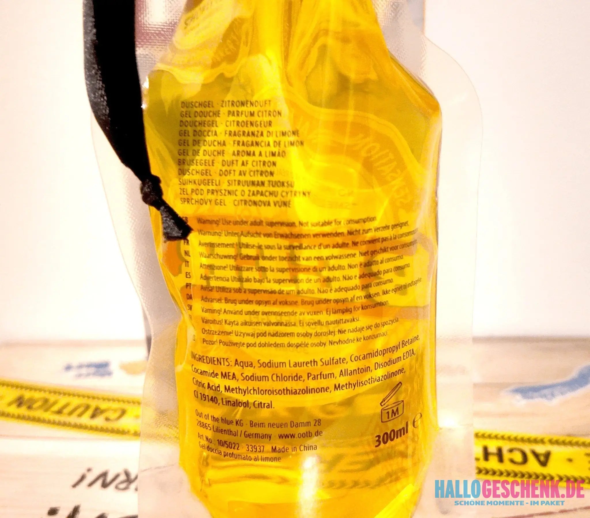 Duschgel mit Zitronenduft • Bier • Beer • ca. 300 ml im PET-Beutel • Scherzartikel • Wiederverwendbar