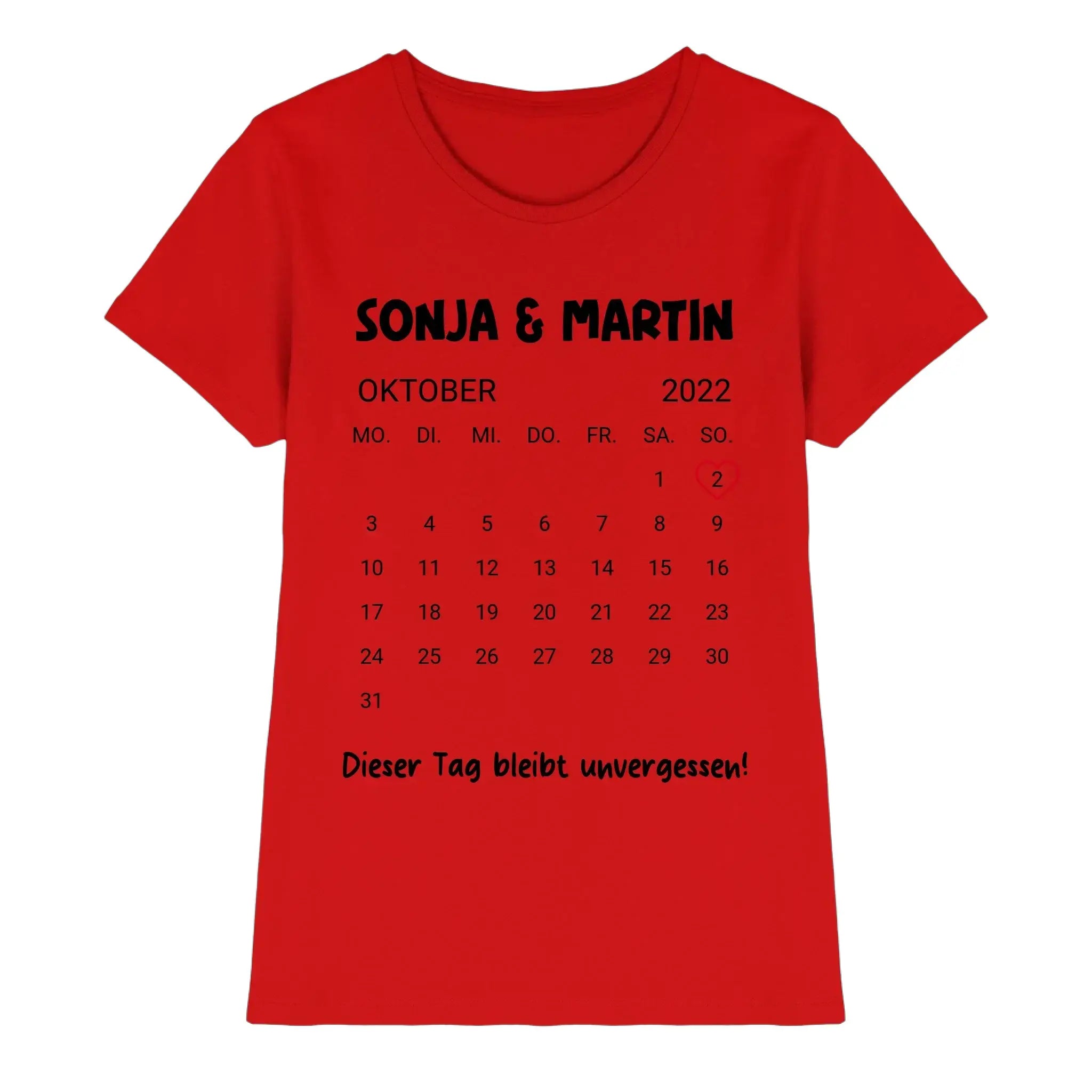 Kalender mit Wunschdatum • mehrere Artikel • ’Statement-Collection’ • Wunschtext • Mein Motiv - Premium Damen T-Shirt