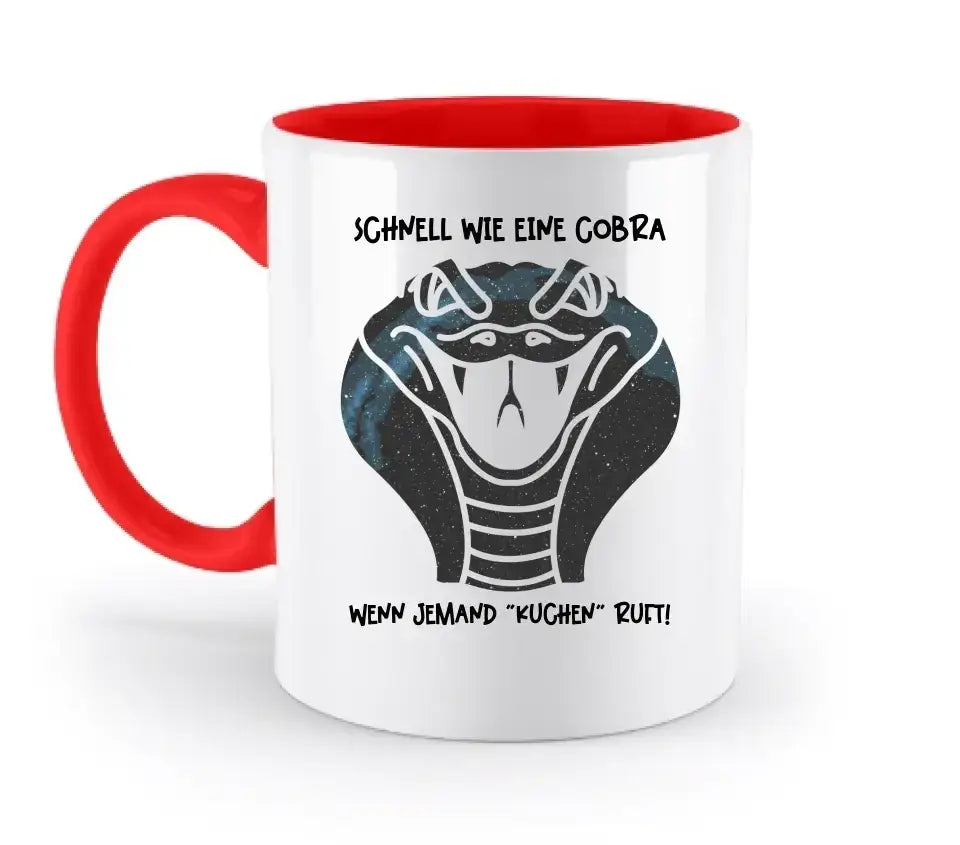 Echte Sternenkarte als Cobra + Text • zweifarbige Tasse • Exklusivdesign • personalisiert - zweifarbige Tasse