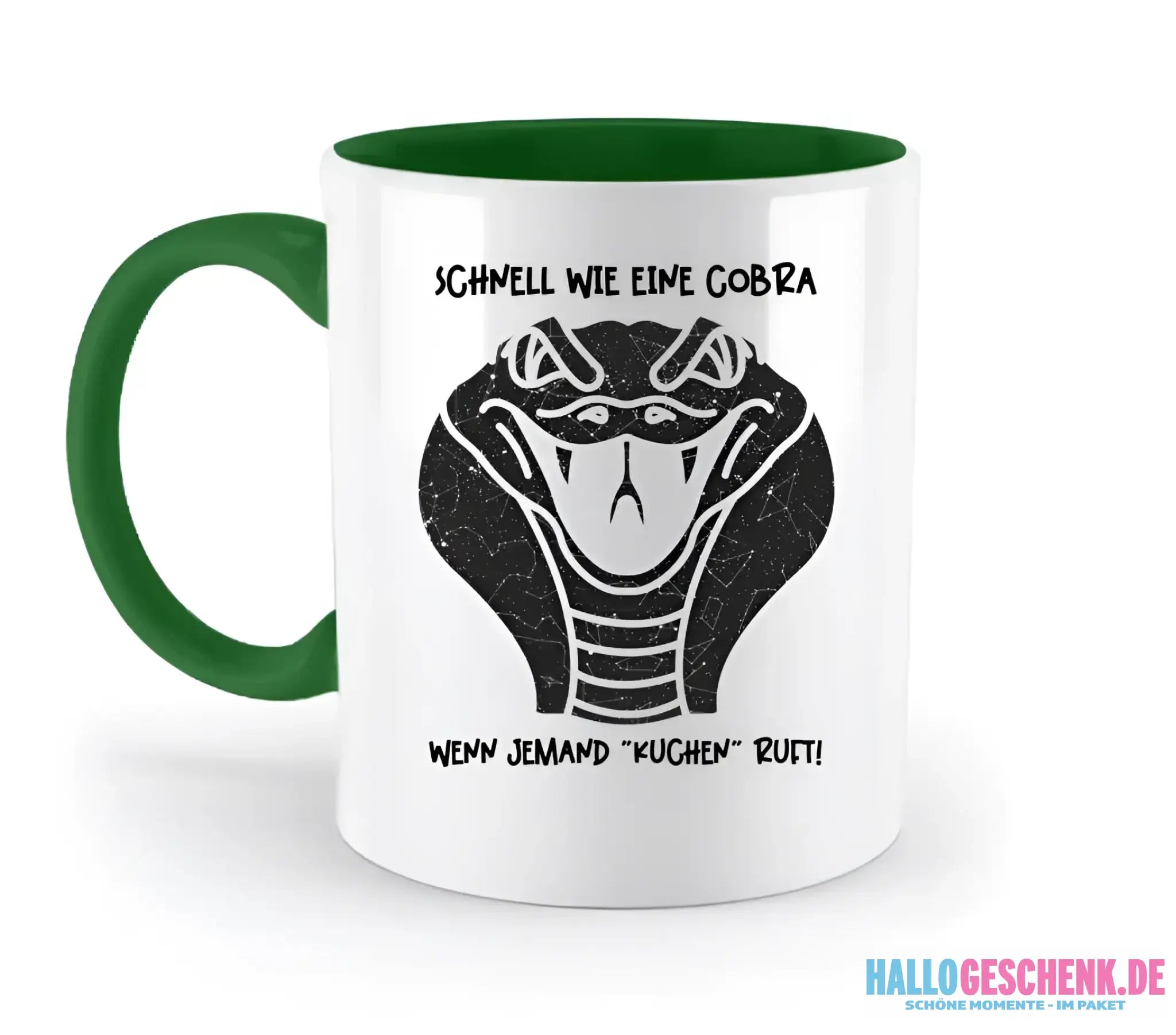 Echte Sternenkarte als Cobra + Text • zweifarbige Tasse • Exklusivdesign • personalisiert - zweifarbige Tasse