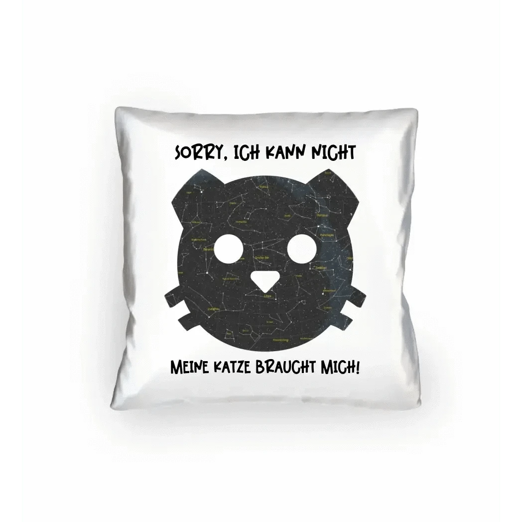 Echte Sternenkarte als Katze + Text • Kissen 40x40 cm • personalisiert