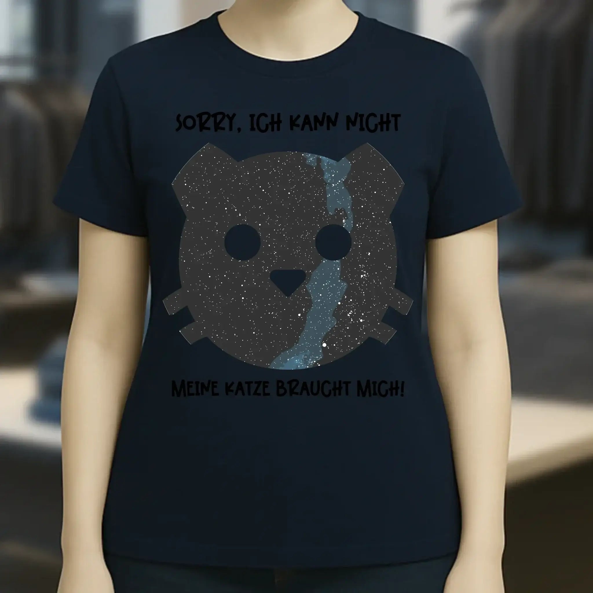 Echte Sternenkarte als Katze + Text • Ladies Premium T-Shirt XS-2XL aus Bio-Baumwolle für Damen • Exklusivdesign • personalisiert