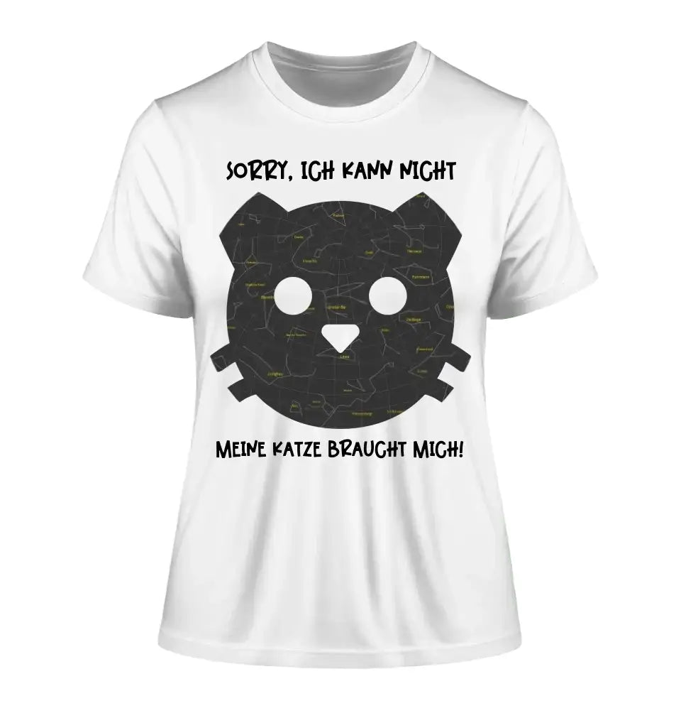 Echte Sternenkarte als Katze + Text • Ladies Premium T-Shirt XS-2XL aus Bio-Baumwolle für Damen • Exklusivdesign • personalisiert