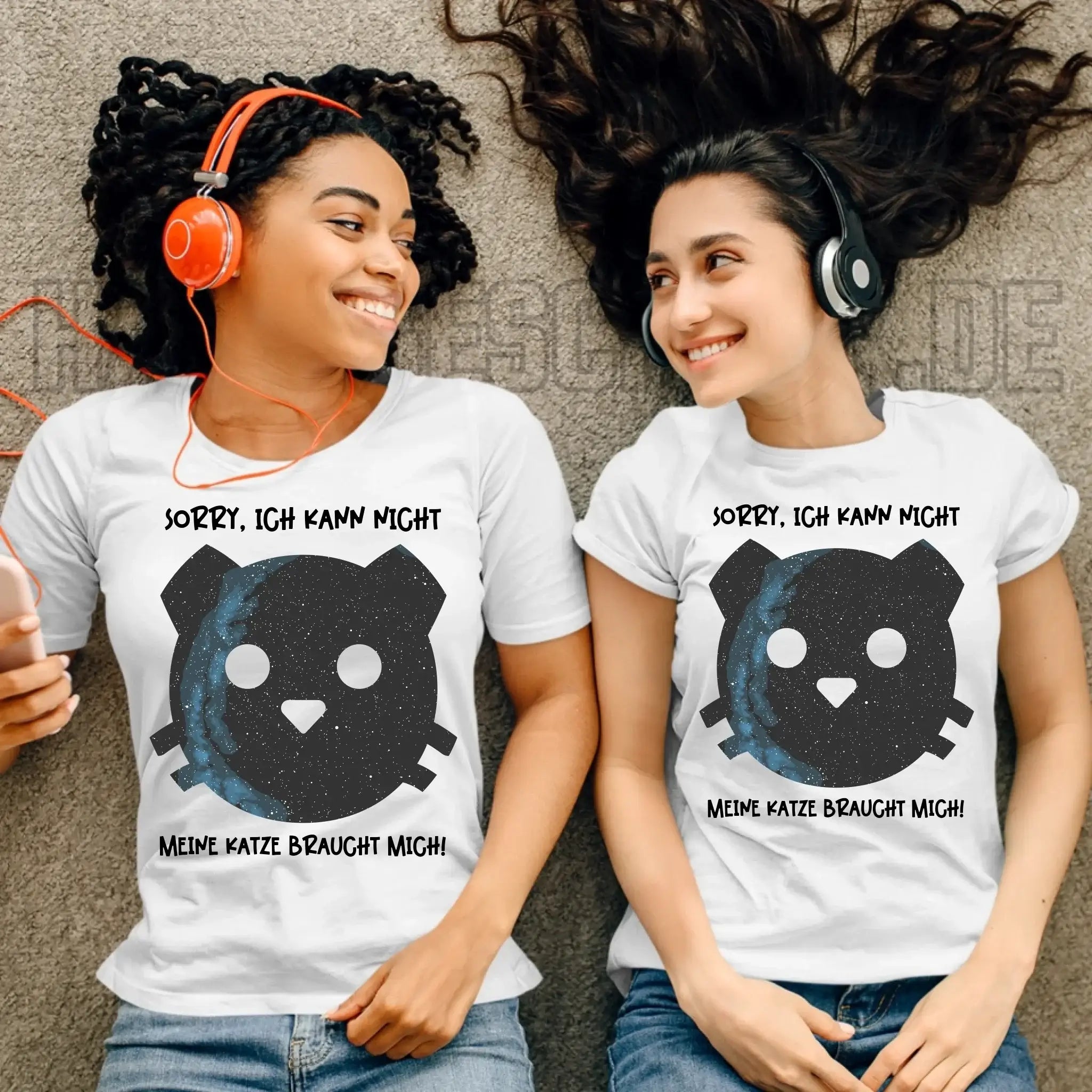 Echte Sternenkarte als Katze + Text • Ladies Premium T-Shirt XS-2XL aus Bio-Baumwolle für Damen • Exklusivdesign • personalisiert