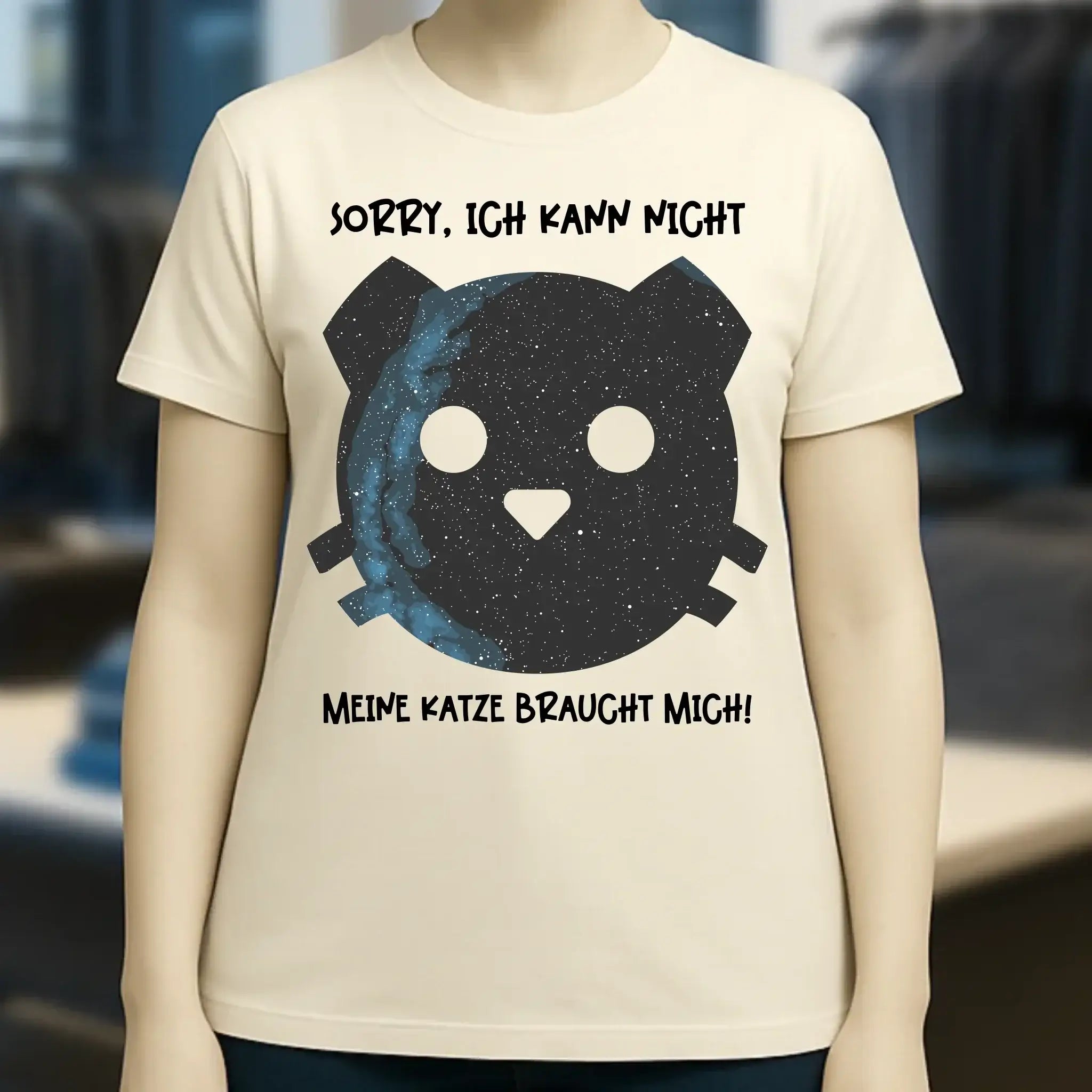 Echte Sternenkarte als Katze + Text • Ladies Premium T-Shirt XS-2XL aus Bio-Baumwolle für Damen • Exklusivdesign • personalisiert