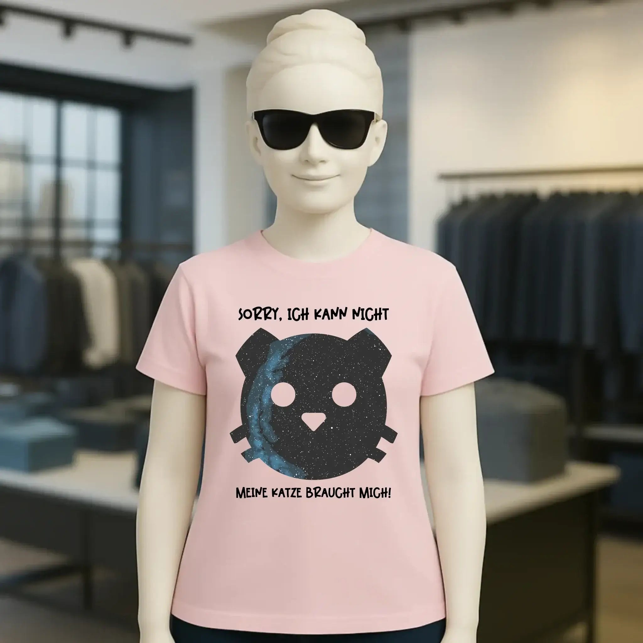 Echte Sternenkarte als Katze + Text • Ladies Premium T-Shirt XS-2XL aus Bio-Baumwolle für Damen • Exklusivdesign • personalisiert