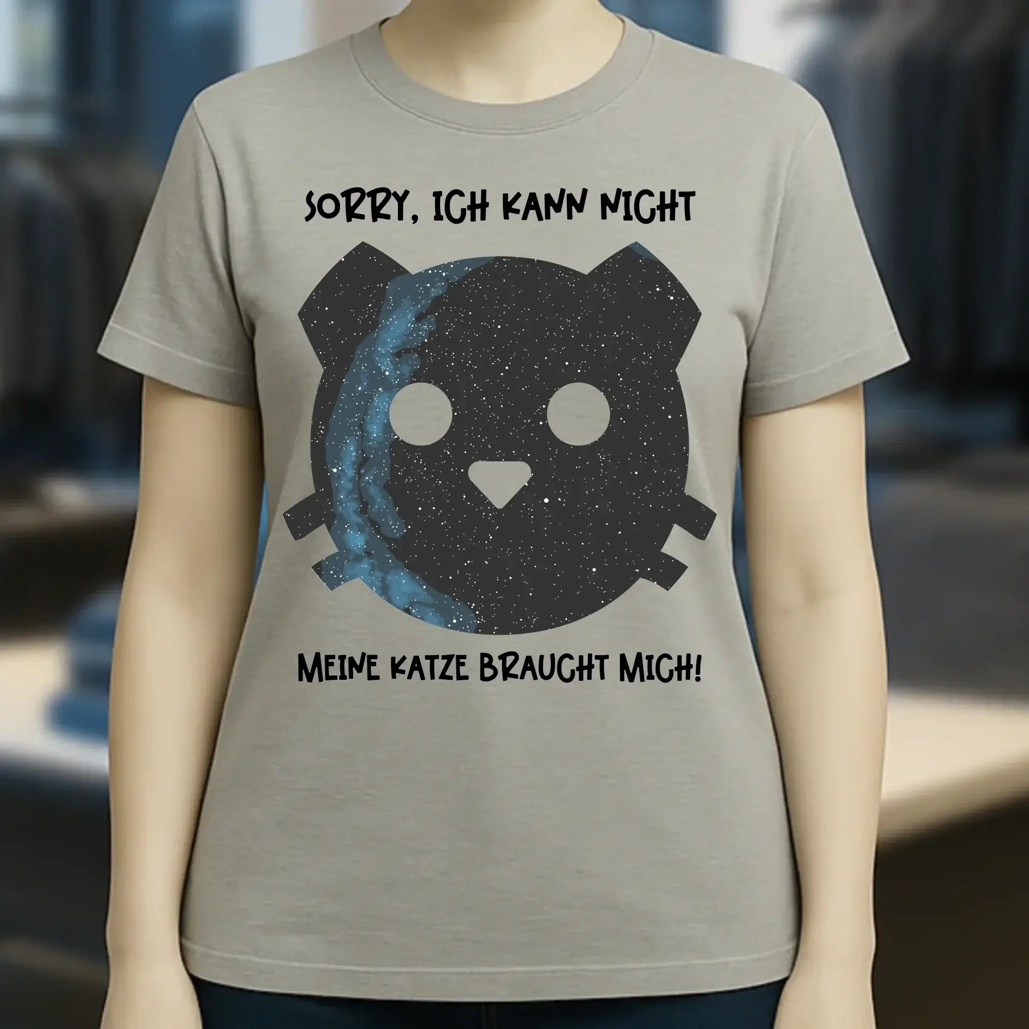 Echte Sternenkarte als Katze + Text • Ladies Premium T-Shirt XS-2XL aus Bio-Baumwolle für Damen • Exklusivdesign • personalisiert