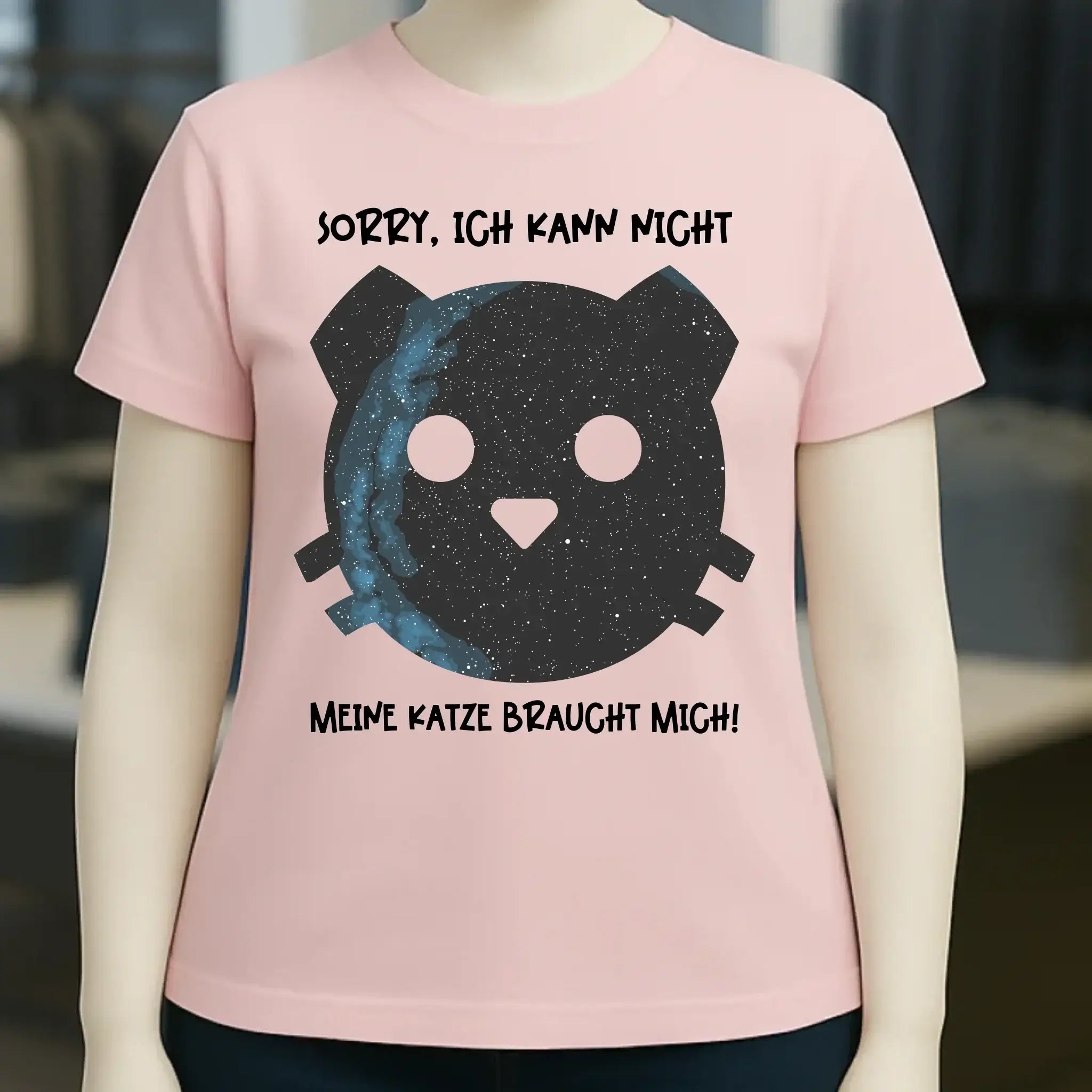 Echte Sternenkarte als Katze + Text • Ladies Premium T-Shirt XS-2XL aus Bio-Baumwolle für Damen • Exklusivdesign • personalisiert