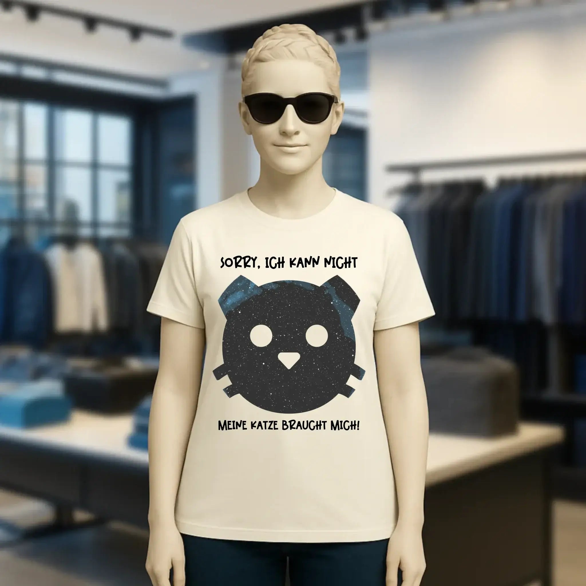 Echte Sternenkarte als Katze + Text • Ladies Premium T-Shirt XS-2XL aus Bio-Baumwolle für Damen • Exklusivdesign • personalisiert