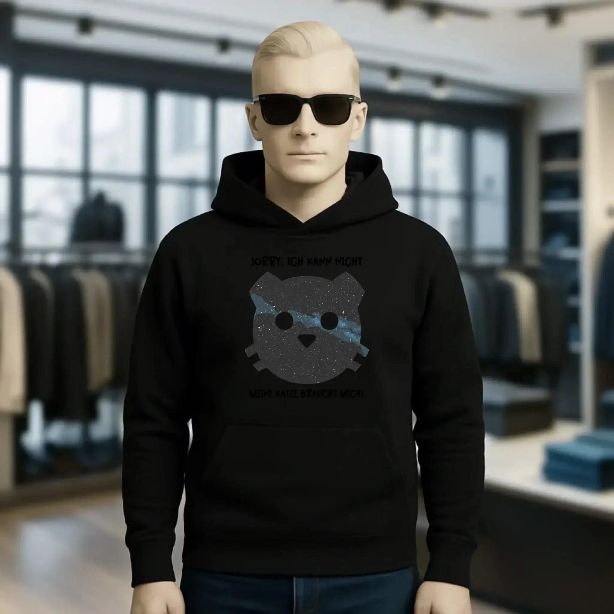 Echte Sternenkarte als Katze + Text • Unisex Premium Hoodie XS-5XL aus Bio-Baumwolle für Damen & Herren • Exklusivdesign • personalisiert