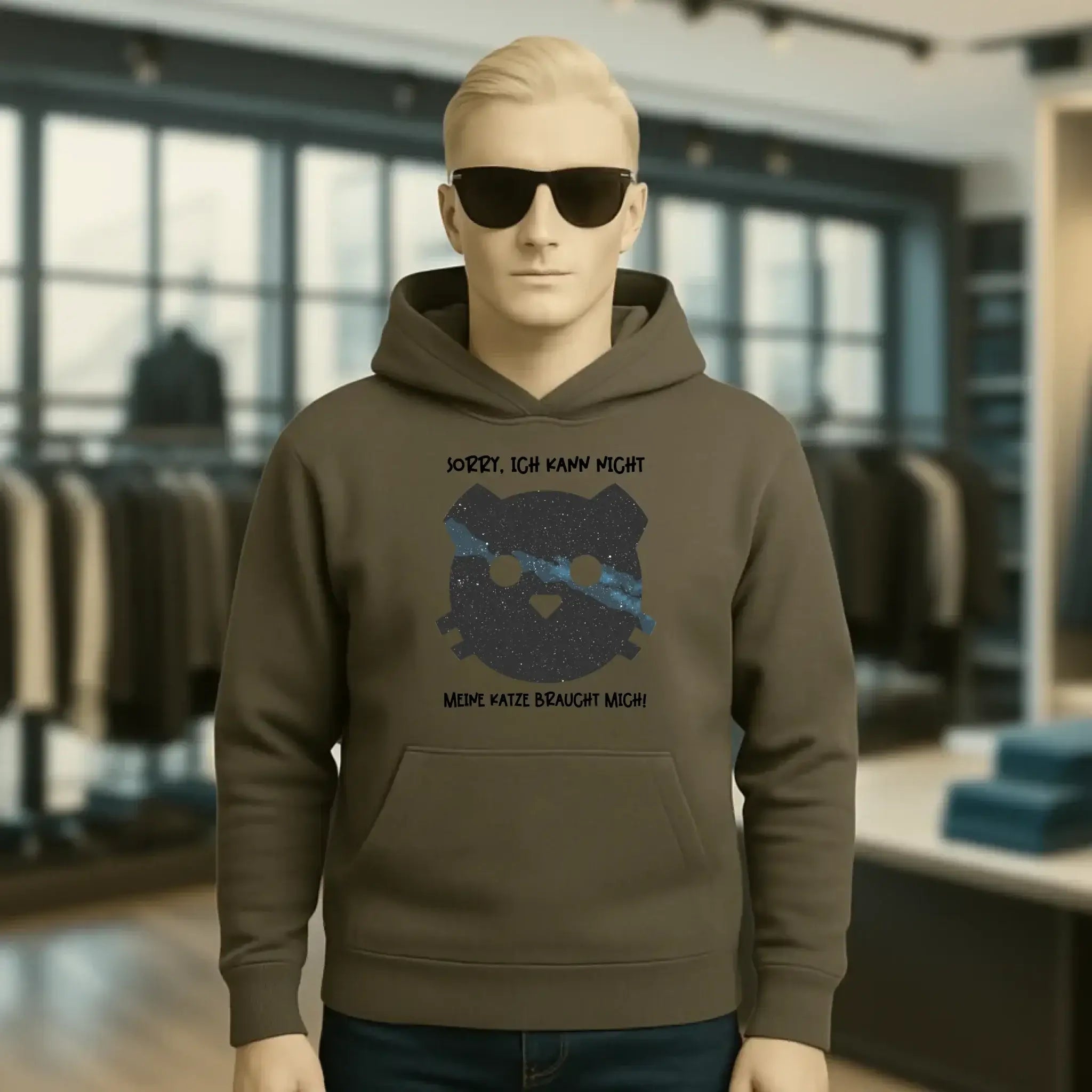 Echte Sternenkarte als Katze + Text • Unisex Premium Hoodie XS-5XL aus Bio-Baumwolle für Damen & Herren • Exklusivdesign • personalisiert