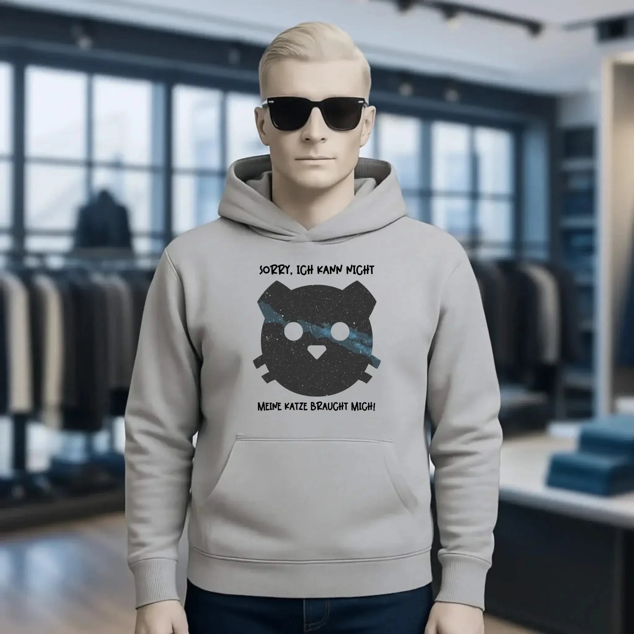 Echte Sternenkarte als Katze + Text • Unisex Premium Hoodie XS-5XL aus Bio-Baumwolle für Damen & Herren • Exklusivdesign • personalisiert