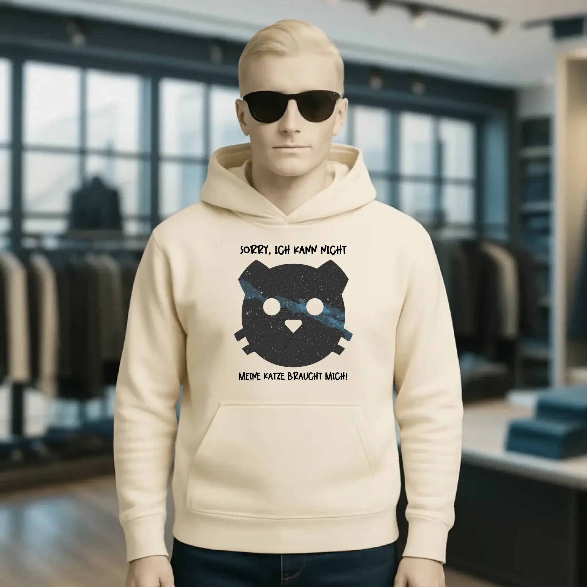 Echte Sternenkarte als Katze + Text • Unisex Premium Hoodie XS-5XL aus Bio-Baumwolle für Damen & Herren • Exklusivdesign • personalisiert