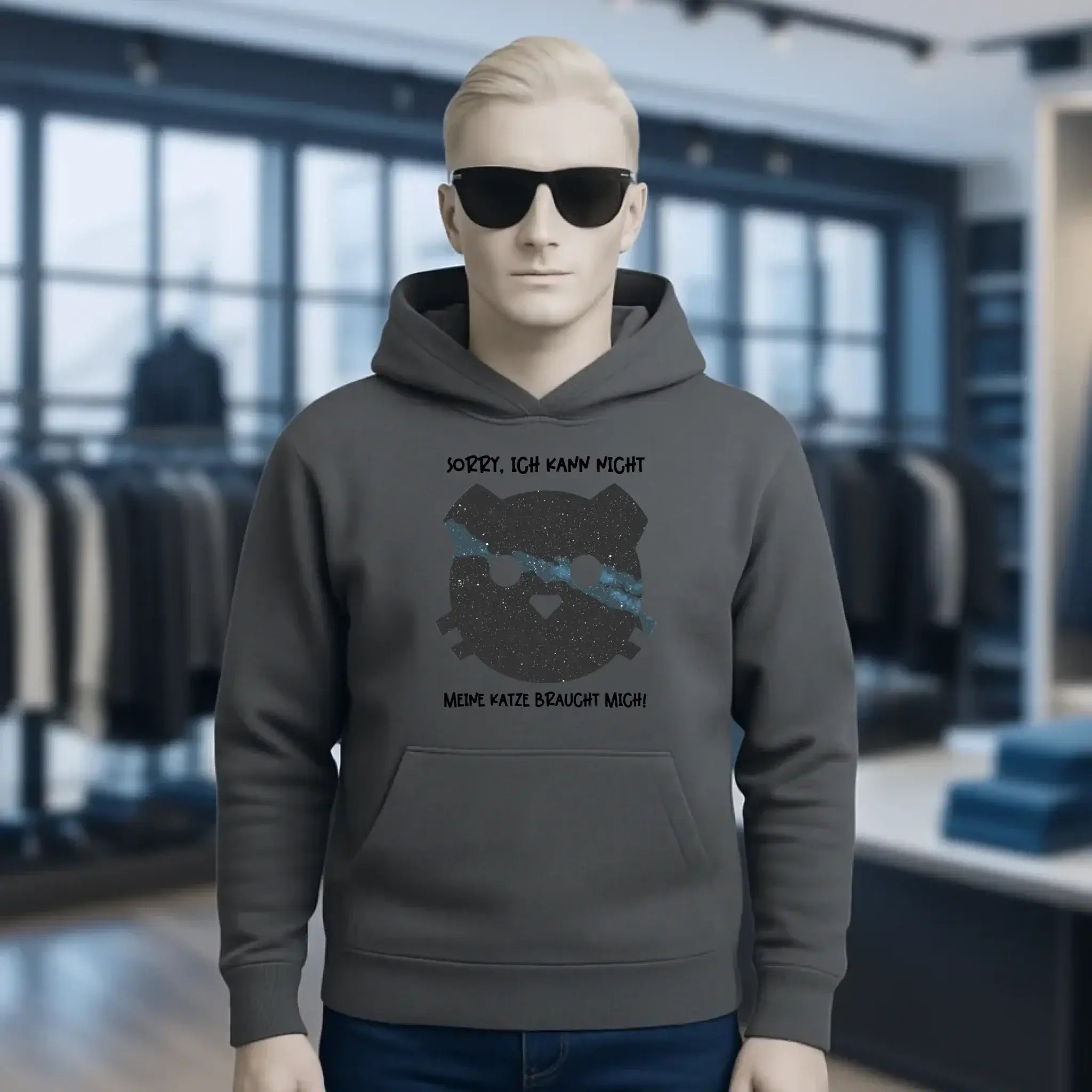Echte Sternenkarte als Katze + Text • Unisex Premium Hoodie XS-5XL aus Bio-Baumwolle für Damen & Herren • Exklusivdesign • personalisiert