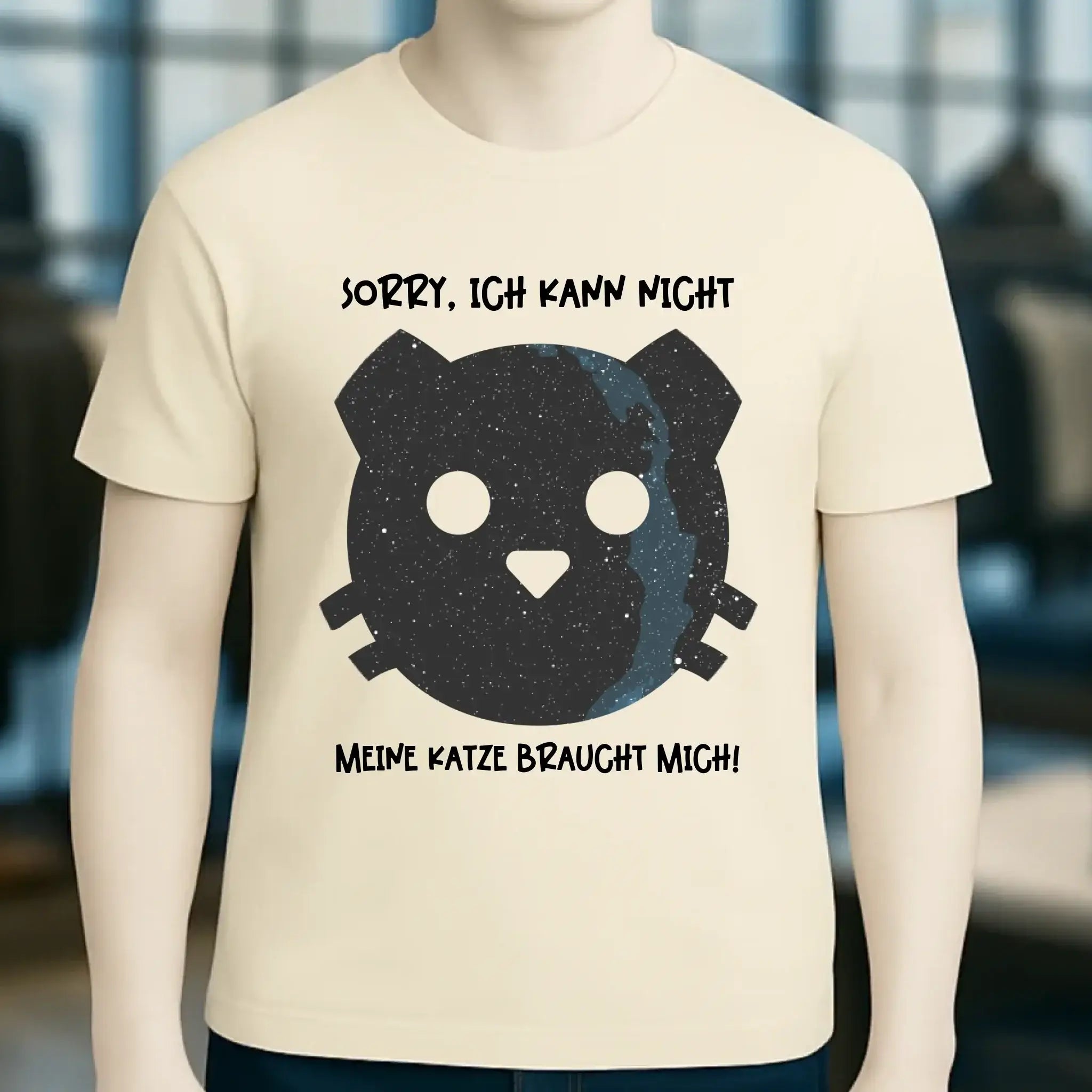 Echte Sternenkarte als Katze + Text • Unisex Premium T-Shirt XS-5XL aus Bio-Baumwolle für Damen & Herren • Exklusivdesign • personalisiert