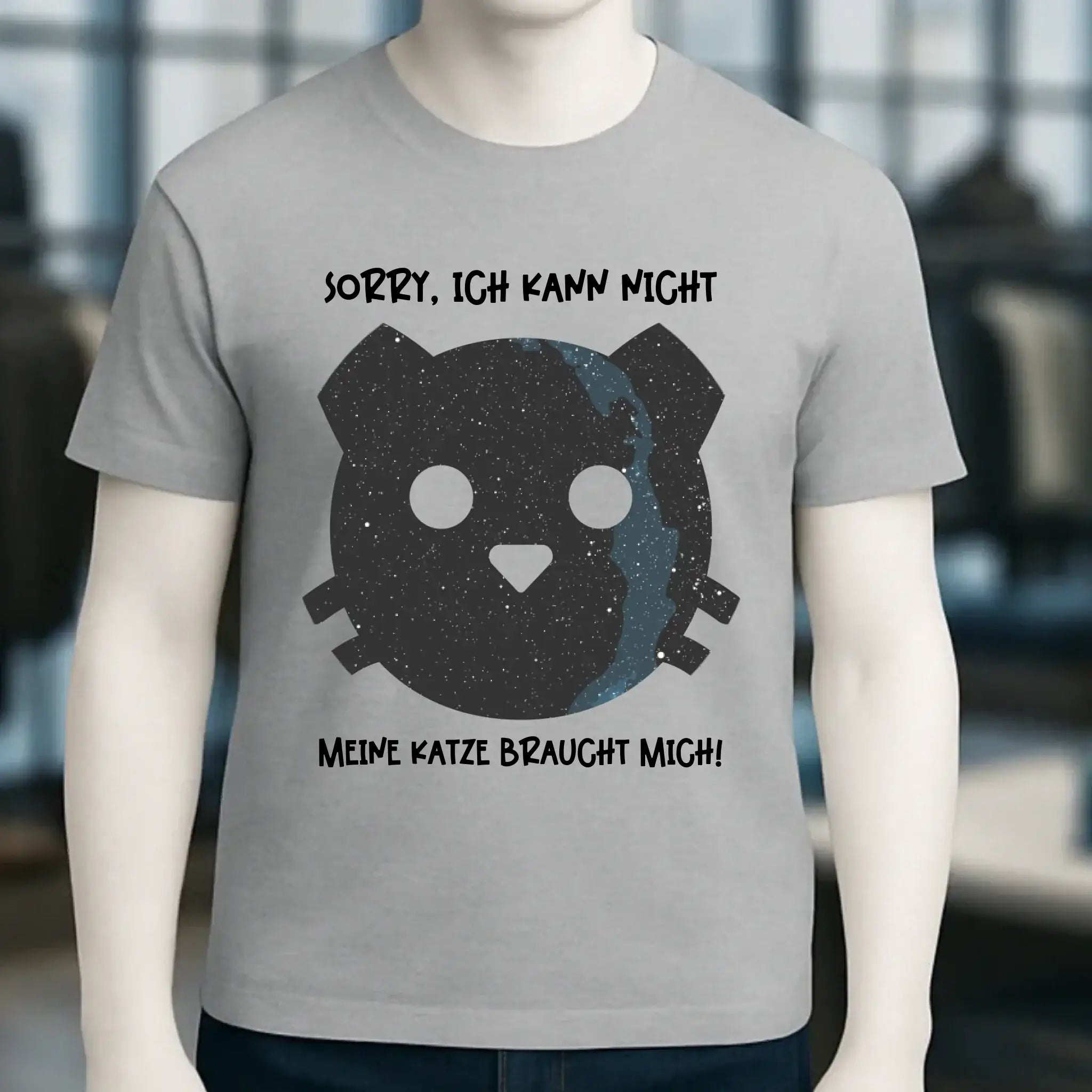 Echte Sternenkarte als Katze + Text • Unisex Premium T-Shirt XS-5XL aus Bio-Baumwolle für Damen & Herren • Exklusivdesign • personalisiert