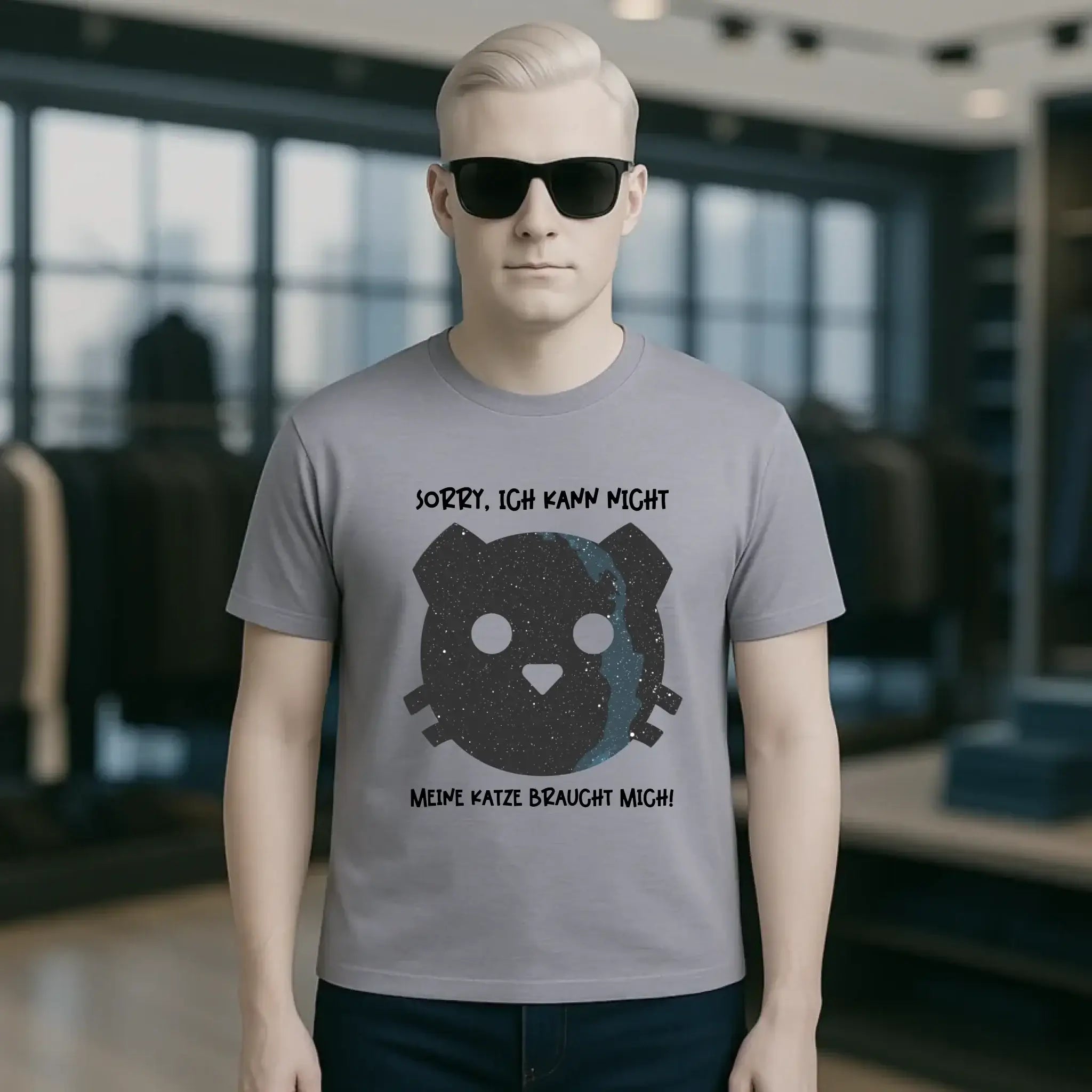 Echte Sternenkarte als Katze + Text • Unisex Premium T-Shirt XS-5XL aus Bio-Baumwolle für Damen & Herren • Exklusivdesign • personalisiert