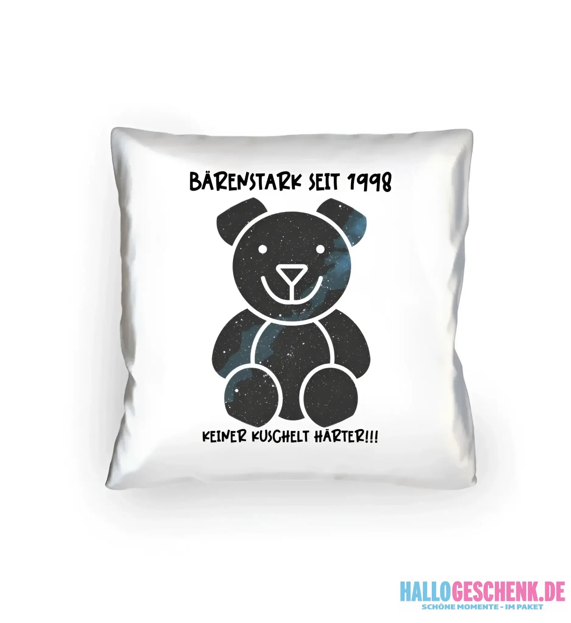 Echte Sternenkarte als Teddybär + Text • Kissen 40x40 cm • personalisiert - Kissen 40x40 cm / White / 40cm-x-40cm