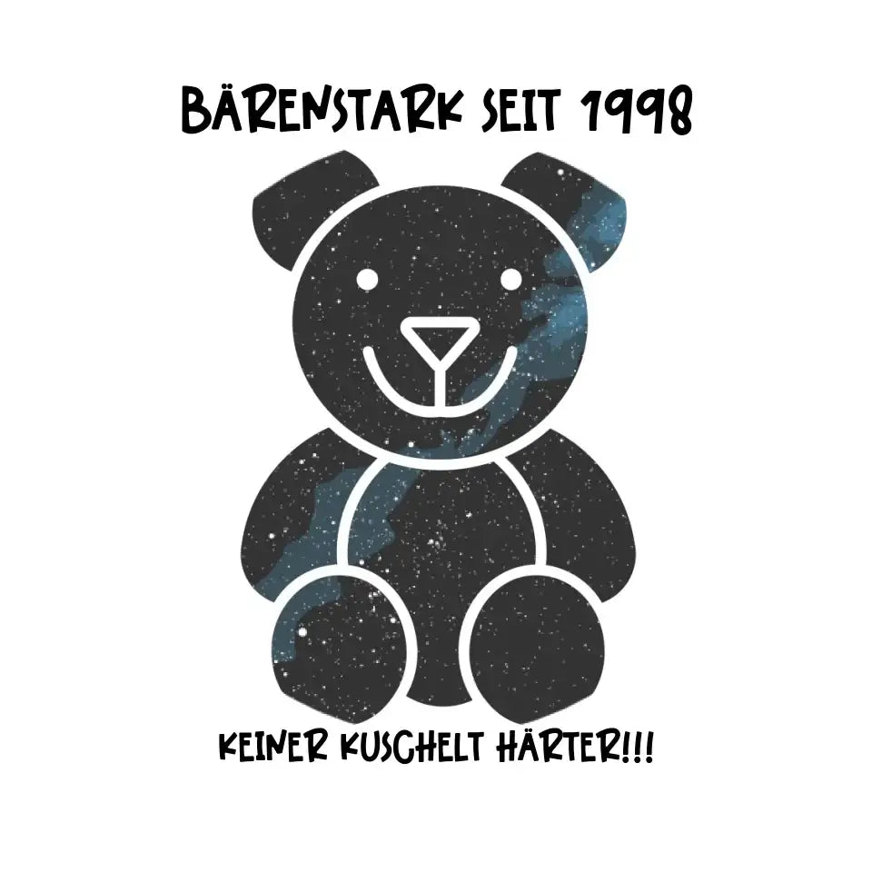 Echte Sternenkarte als Teddybär + Text • STICKER 20x20cm (Aufkleber) • personalisiert - ausgestanzter Sticker 20x20 cm