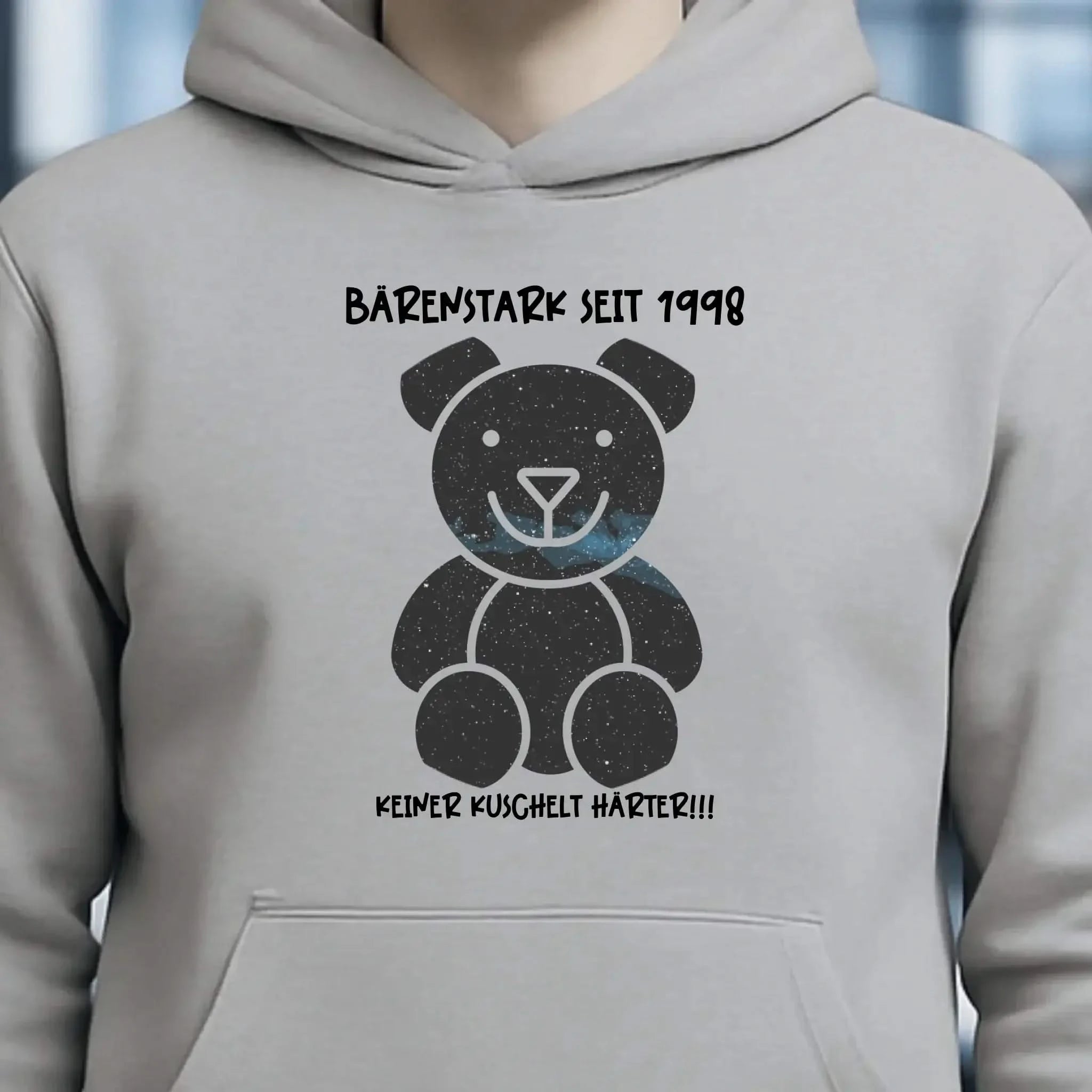Echte Sternenkarte als Teddybär + Text • Unisex Premium Hoodie XS-5XL aus Bio-Baumwolle für Damen & Herren • Exklusivdesign • personalisiert