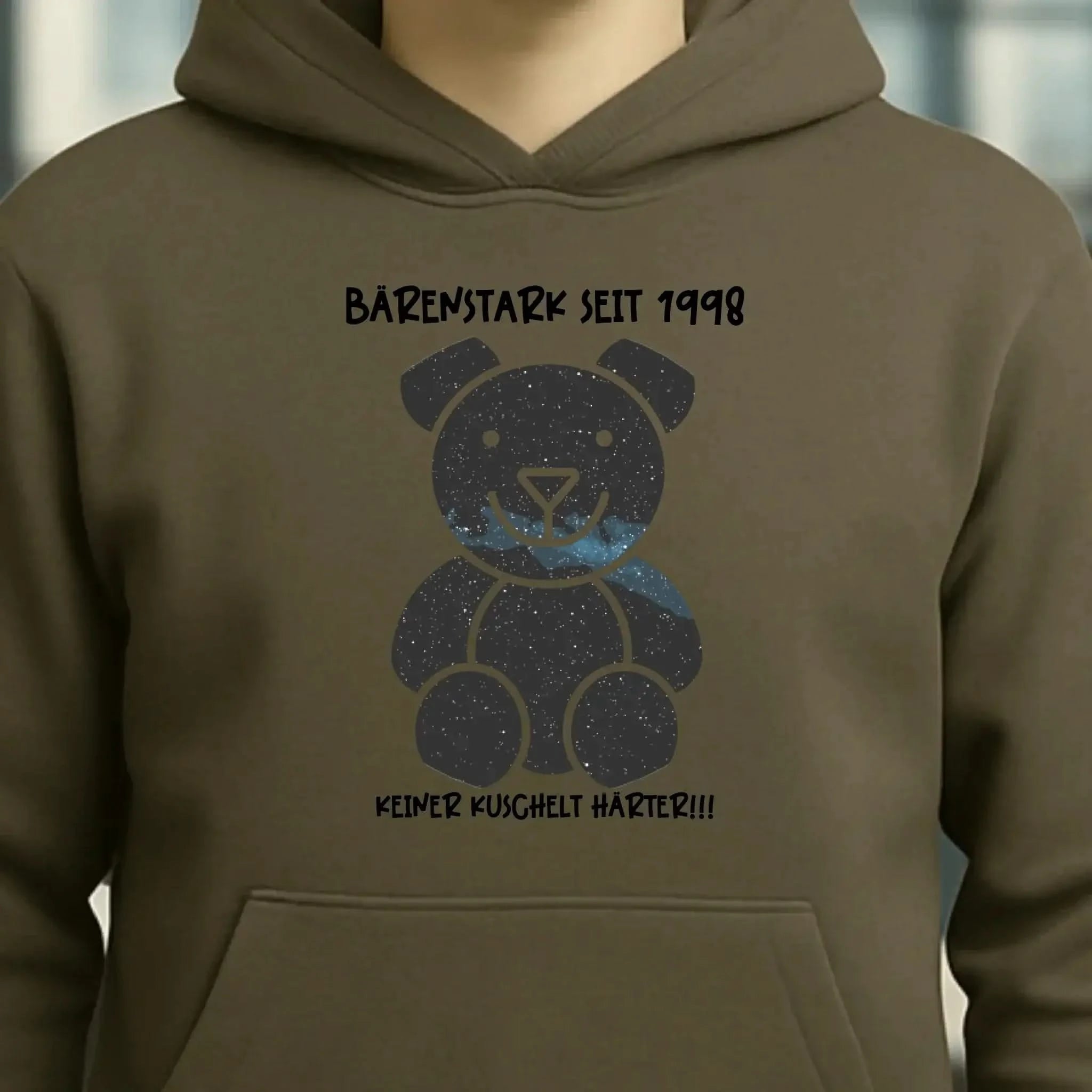 Echte Sternenkarte als Teddybär + Text • Unisex Premium Hoodie XS-5XL aus Bio-Baumwolle für Damen & Herren • Exklusivdesign • personalisiert