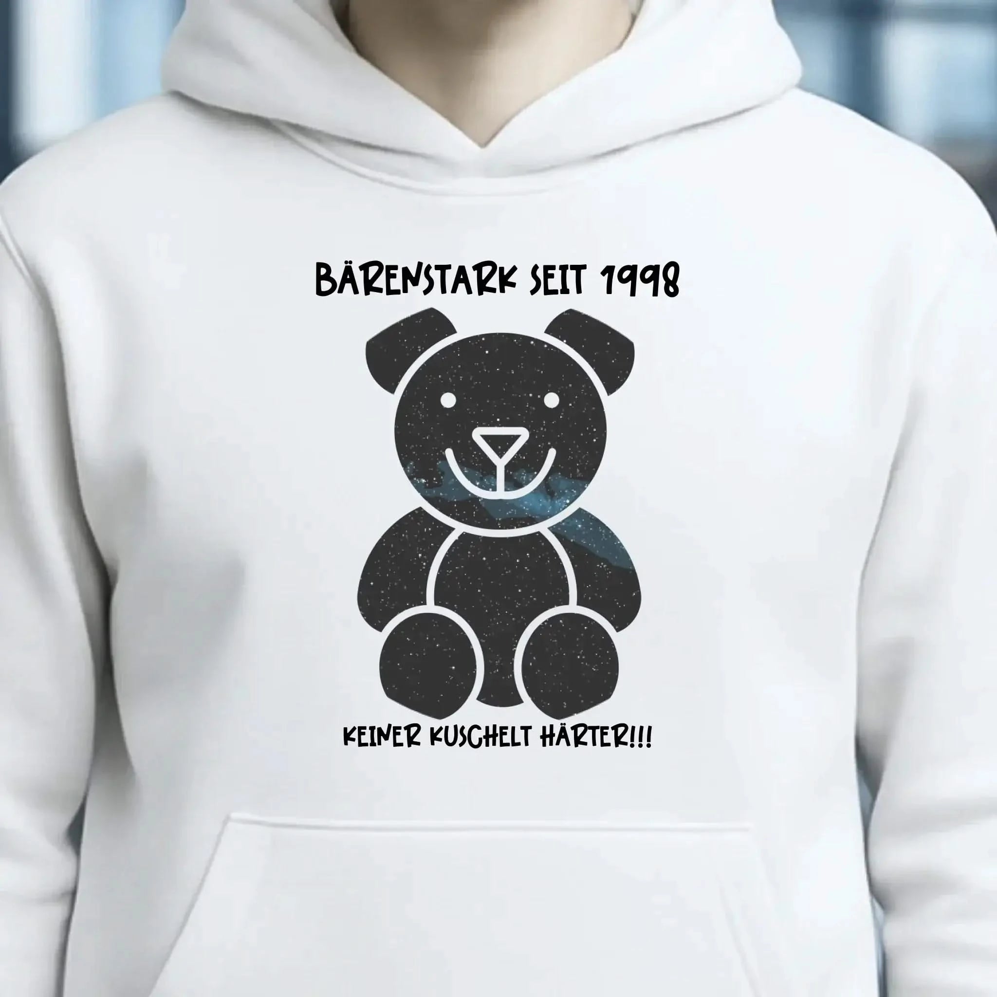 Echte Sternenkarte als Teddybär + Text • Unisex Premium Hoodie XS-5XL aus Bio-Baumwolle für Damen & Herren • Exklusivdesign • personalisiert