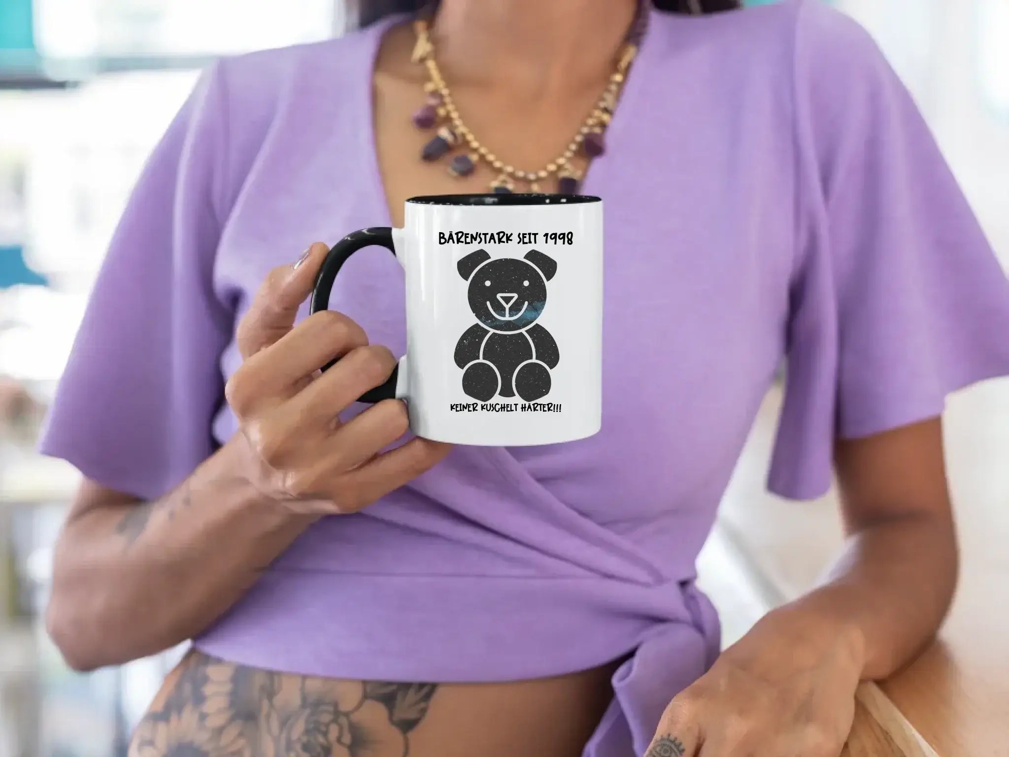 11-oz-color-rim-mug-mockup-of-a-tattooed-woman-leaning-on-a-bar-27841