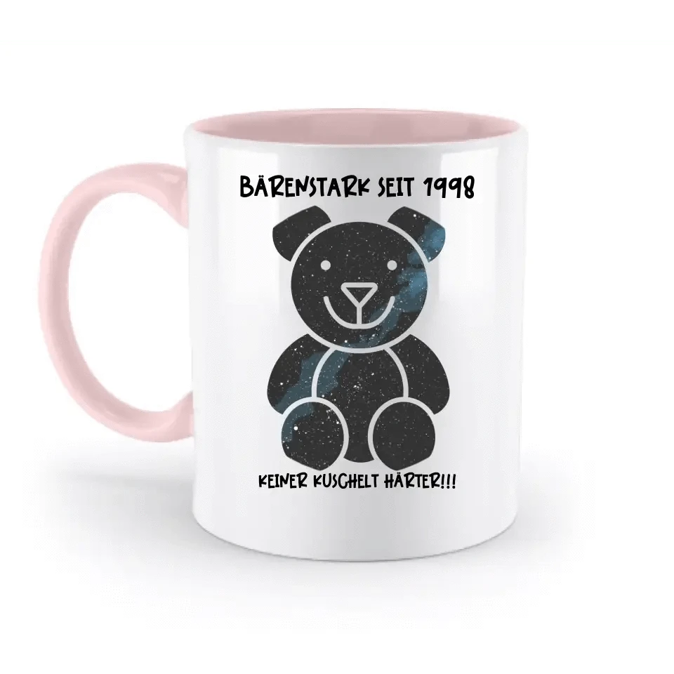 Echte Sternenkarte als Teddybär + Text • zweifarbige Tasse • Exklusivdesign • personalisiert