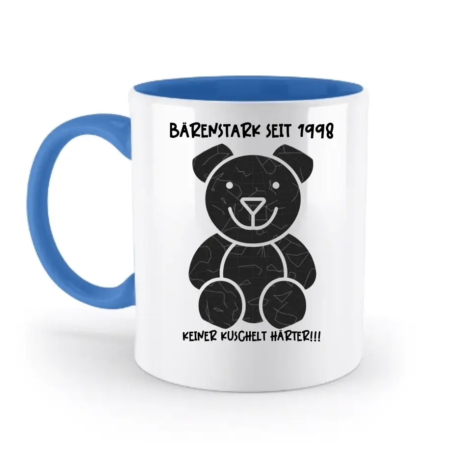 Echte Sternenkarte als Teddybär + Text • zweifarbige Tasse • Exklusivdesign • personalisiert