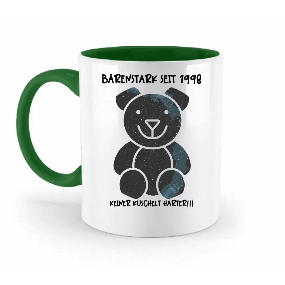 Echte Sternenkarte als Teddybär + Text • zweifarbige Tasse • Exklusivdesign • personalisiert