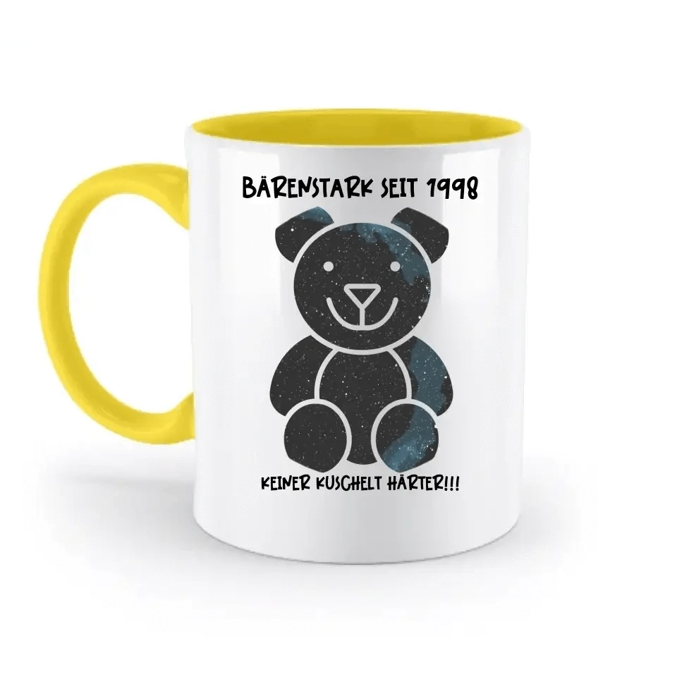 Echte Sternenkarte als Teddybär + Text • zweifarbige Tasse • Exklusivdesign • personalisiert