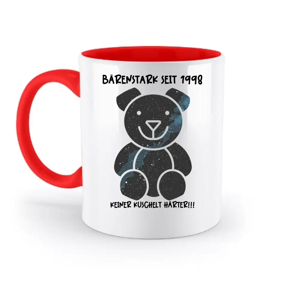Echte Sternenkarte als Teddybär + Text • zweifarbige Tasse • Exklusivdesign • personalisiert