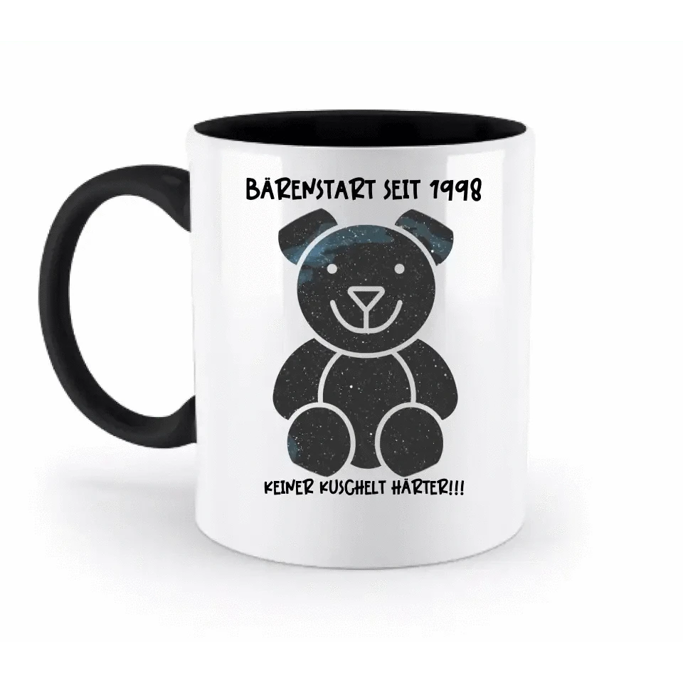 Echte Sternenkarte als Teddybär + Text • zweifarbige Tasse • Exklusivdesign • personalisiert