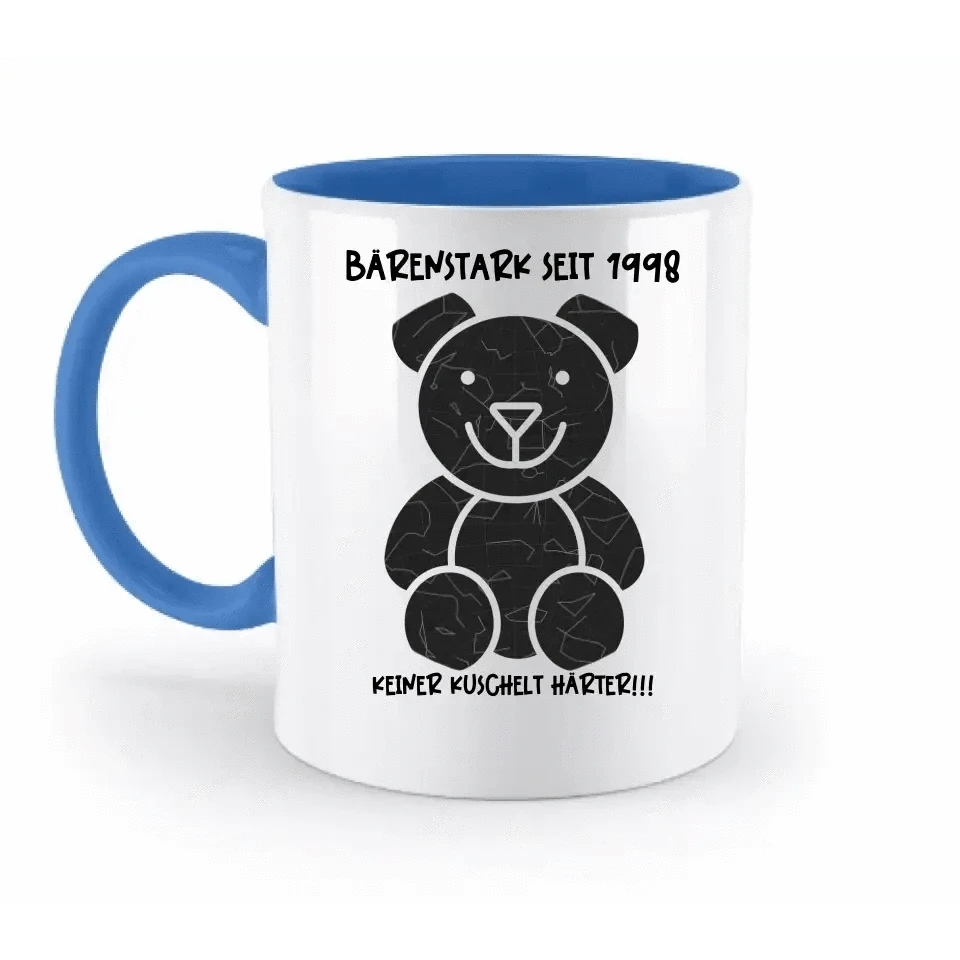 Echte Sternenkarte als Teddybär + Text • zweifarbige Tasse • Exklusivdesign • personalisiert