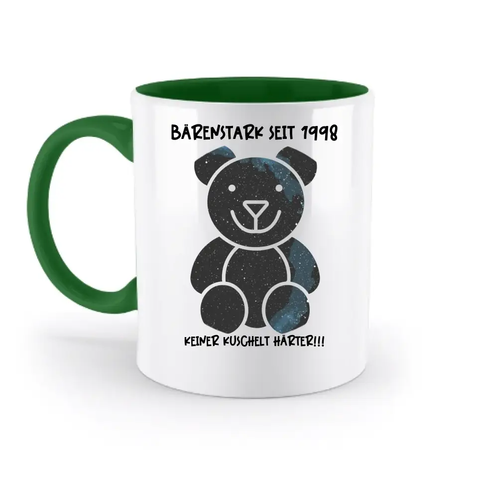 Echte Sternenkarte als Teddybär + Text • zweifarbige Tasse • Exklusivdesign • personalisiert