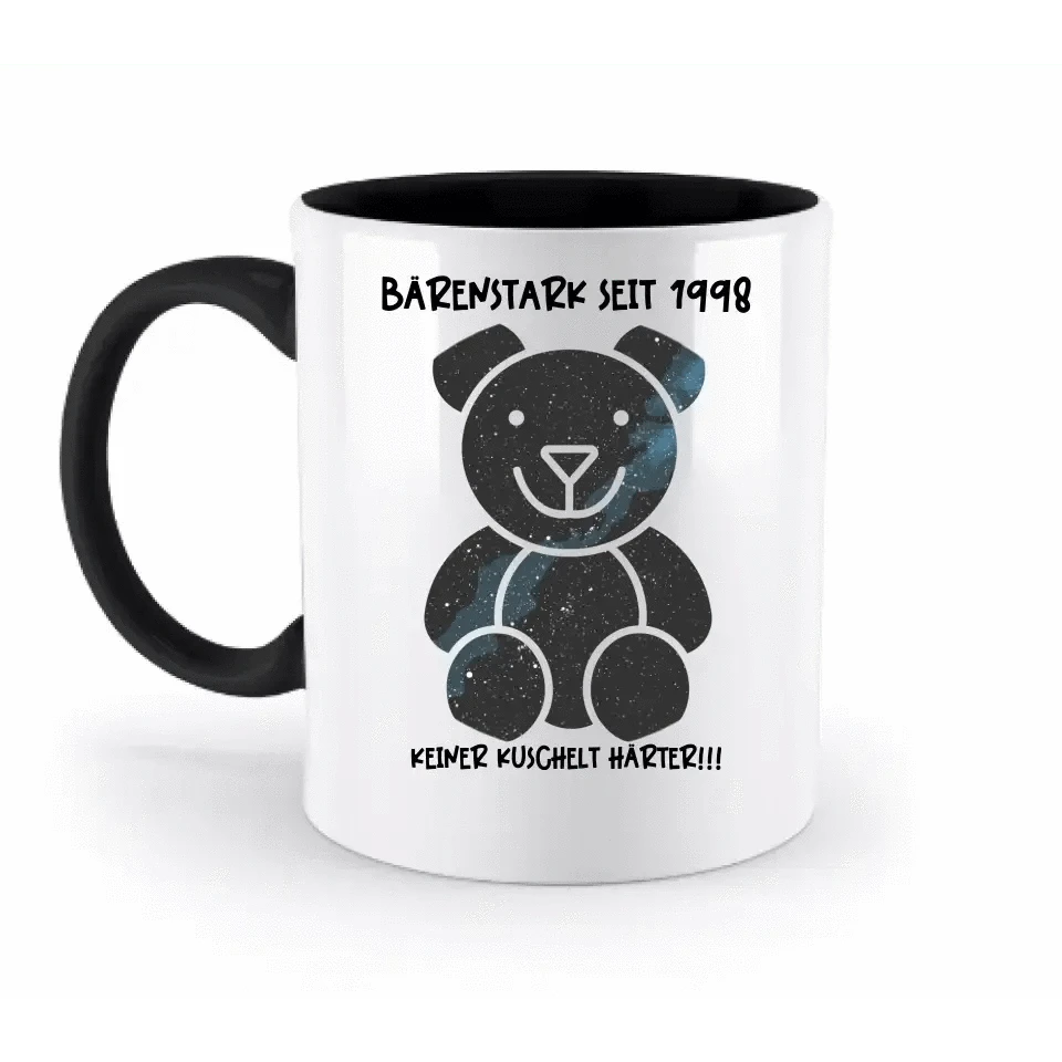 Echte Sternenkarte als Teddybär + Text • zweifarbige Tasse • Exklusivdesign • personalisiert