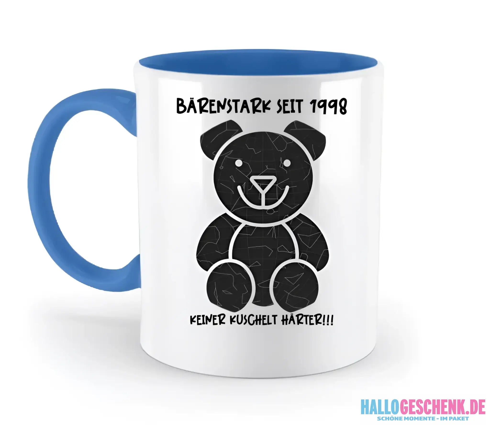 Echte Sternenkarte als Teddybär + Text • zweifarbige Tasse • Exklusivdesign • personalisiert - zweifarbige Tasse