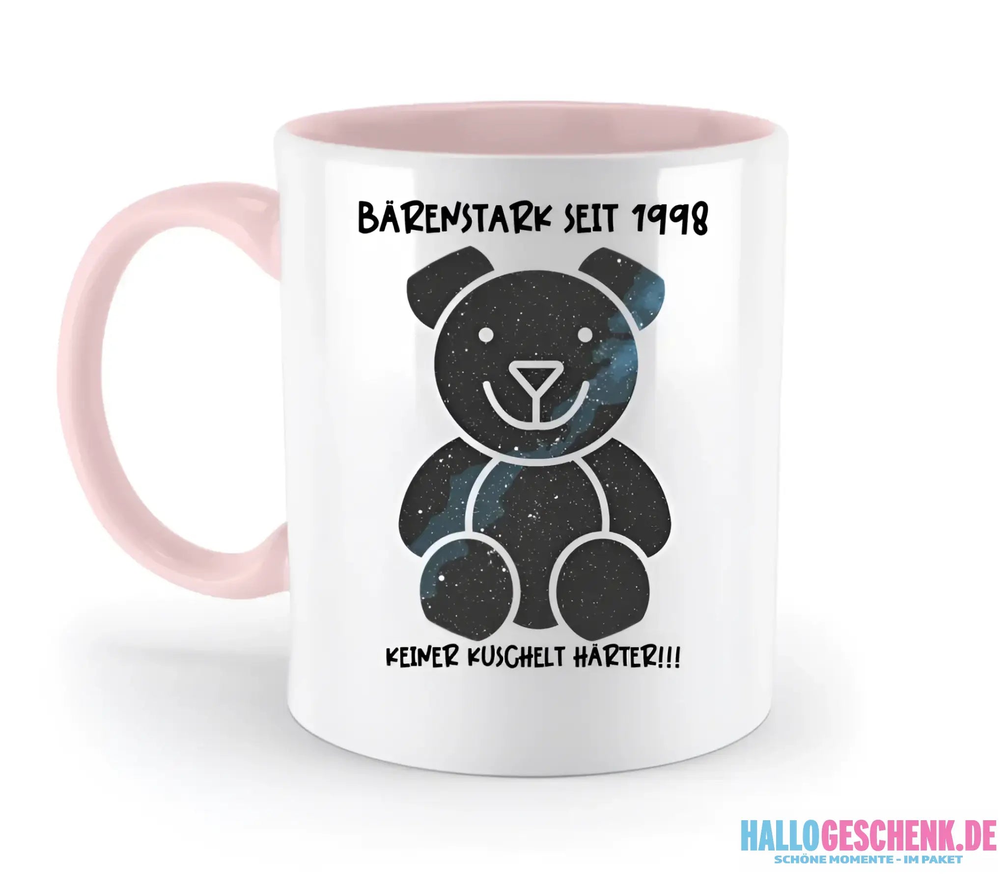 Echte Sternenkarte als Teddybär + Text • zweifarbige Tasse • Exklusivdesign • personalisiert - zweifarbige Tasse