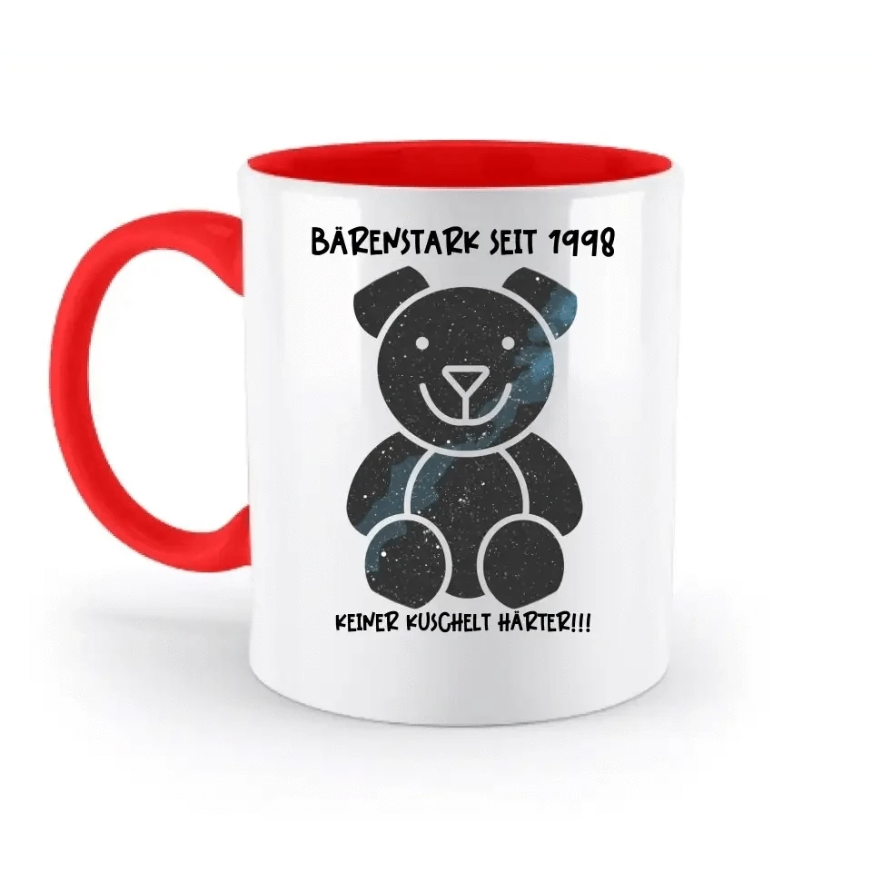 Echte Sternenkarte als Teddybär + Text • zweifarbige Tasse • Exklusivdesign • personalisiert