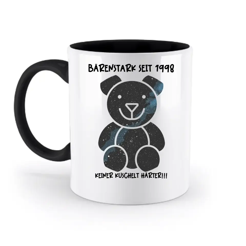 Echte Sternenkarte als Teddybär + Text • zweifarbige Tasse • Exklusivdesign • personalisiert