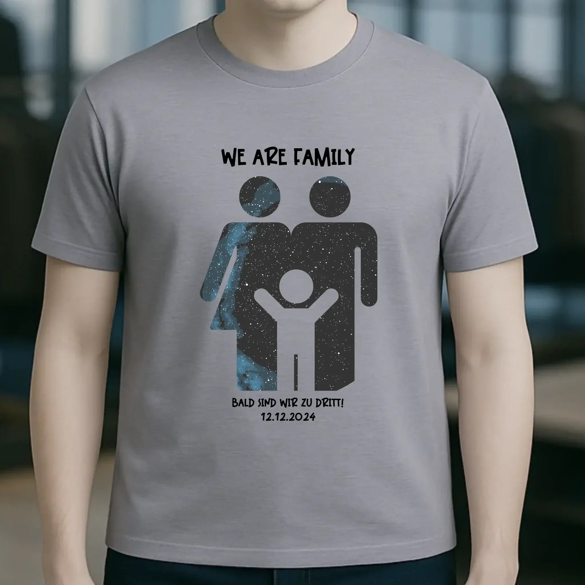 Echte Sternenkarte + Text • Kleine Familie • werdende Eltern • Unisex Premium T-Shirt XS-5XL aus Bio-Baumwolle für Damen & Herren • Exklusivdesign • personalisiert