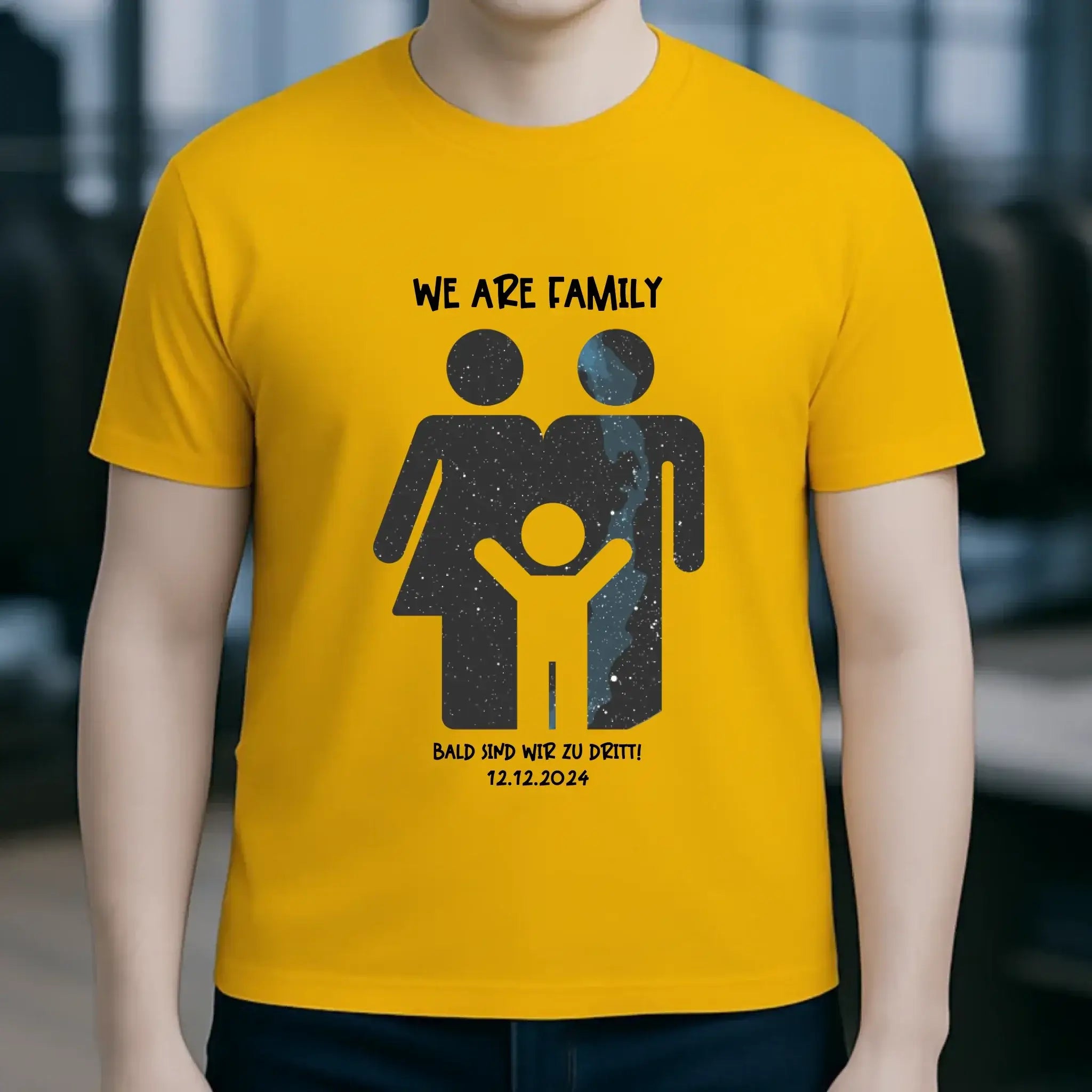 Echte Sternenkarte + Text • Kleine Familie • werdende Eltern • Unisex Premium T-Shirt XS-5XL aus Bio-Baumwolle für Damen & Herren • Exklusivdesign • personalisiert