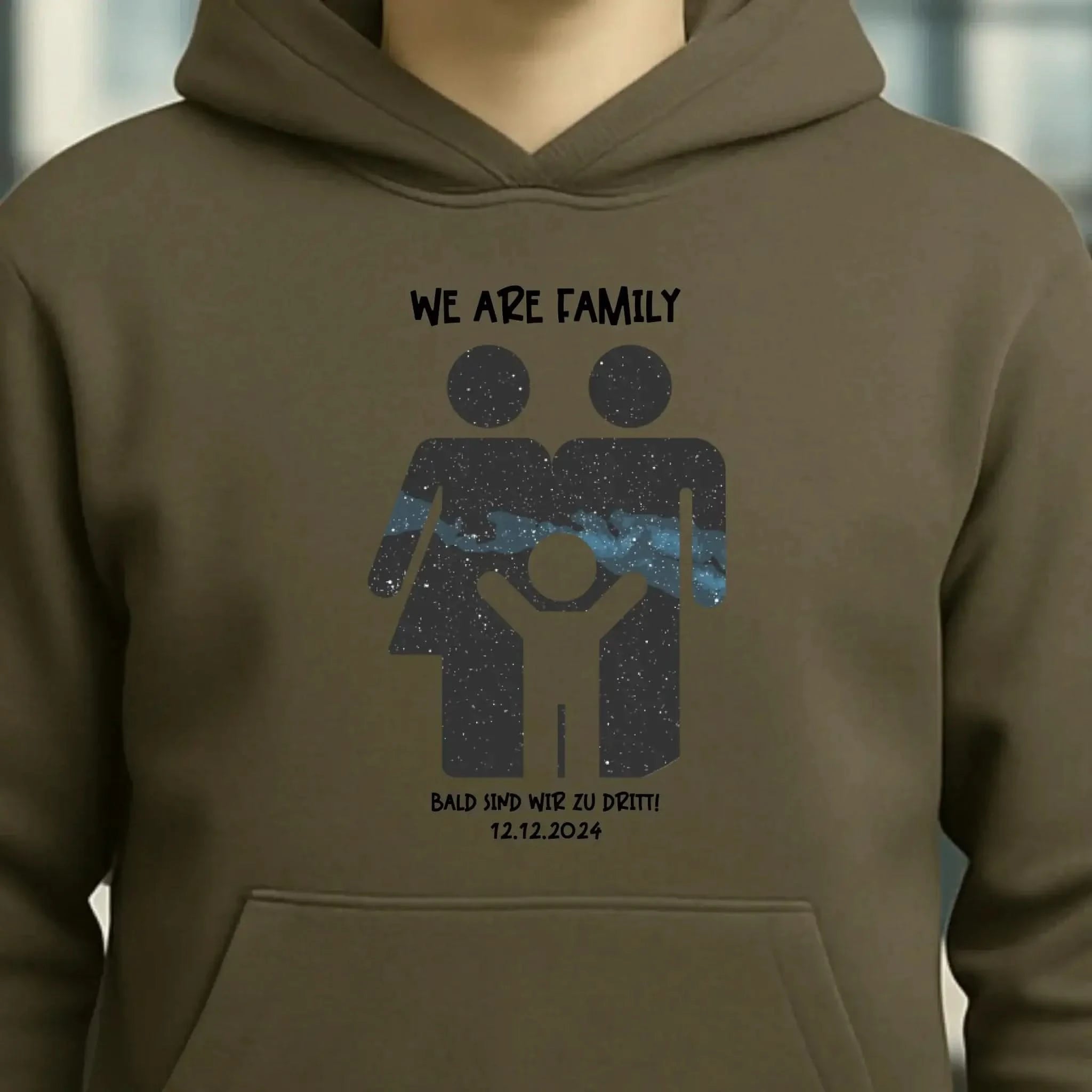 Echte Sternenkarte + Text • Kleine Familie • werdende Eltern • Unisex Premium Hoodie XS-5XL aus Bio-Baumwolle für Damen & Herren • Exklusivdesign • personalisiert