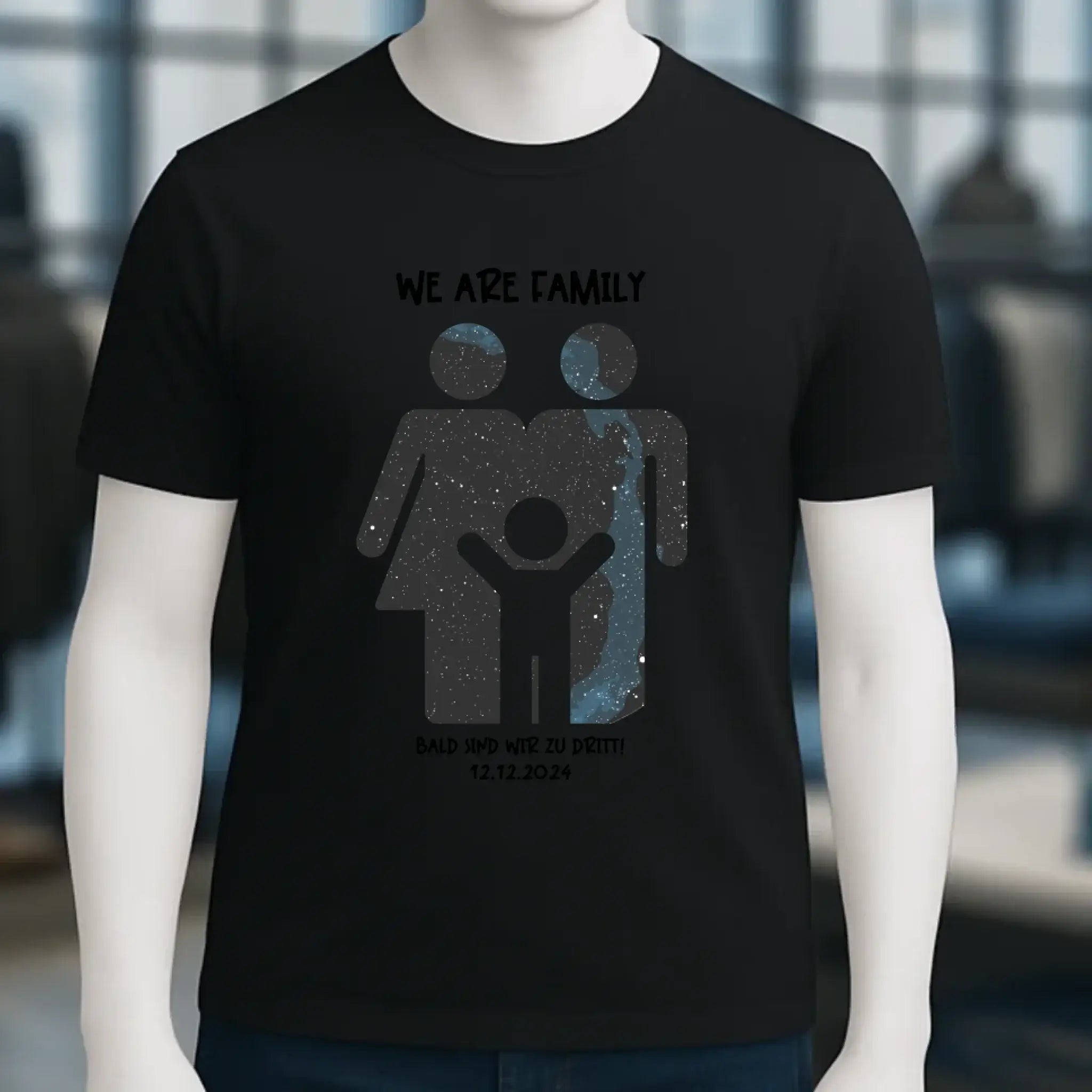 Echte Sternenkarte + Text • Kleine Familie • werdende Eltern • Unisex Premium T-Shirt XS-5XL aus Bio-Baumwolle für Damen & Herren • Exklusivdesign • personalisiert