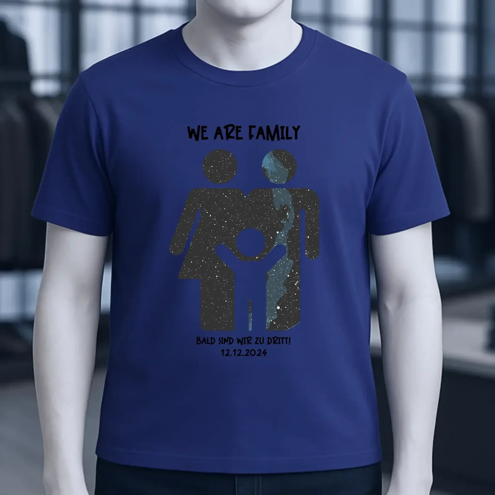 Echte Sternenkarte + Text • Kleine Familie • werdende Eltern • Unisex Premium T-Shirt XS-5XL aus Bio-Baumwolle für Damen & Herren • Exklusivdesign • personalisiert