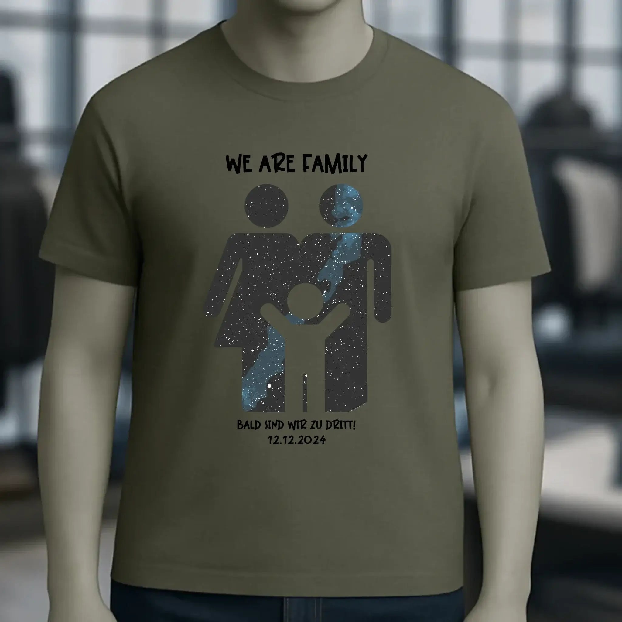 Echte Sternenkarte + Text • Kleine Familie • werdende Eltern • Unisex Premium T-Shirt XS-5XL aus Bio-Baumwolle für Damen & Herren • Exklusivdesign • personalisiert