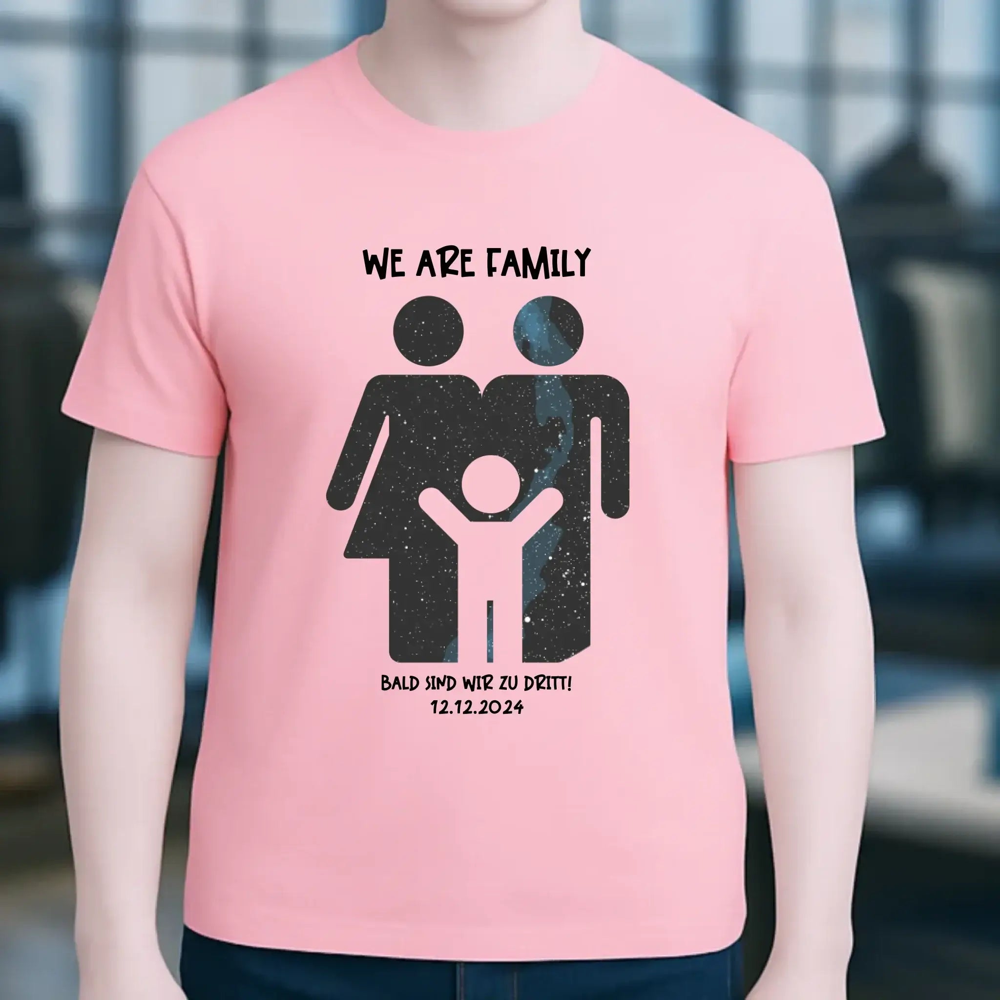 Echte Sternenkarte + Text • Kleine Familie • werdende Eltern • Unisex Premium T-Shirt XS-5XL aus Bio-Baumwolle für Damen & Herren • Exklusivdesign • personalisiert