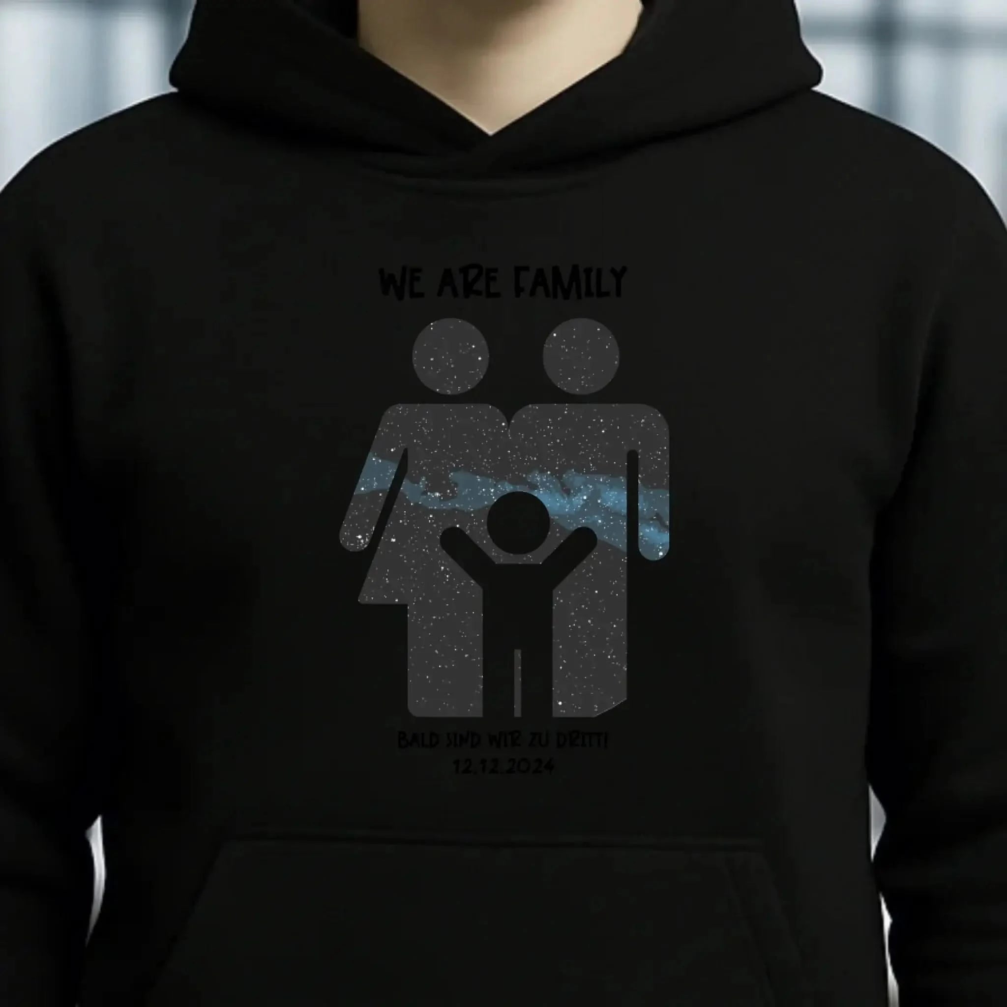 Echte Sternenkarte + Text • Kleine Familie • werdende Eltern • Unisex Premium Hoodie XS-5XL aus Bio-Baumwolle für Damen & Herren • Exklusivdesign • personalisiert
